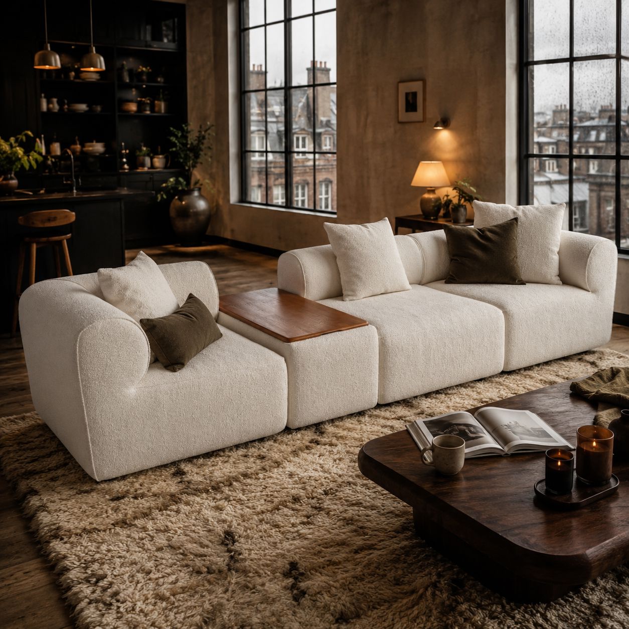The Plump Modular Bouclé Sofa with Integrated Storage Cottonfy UK 