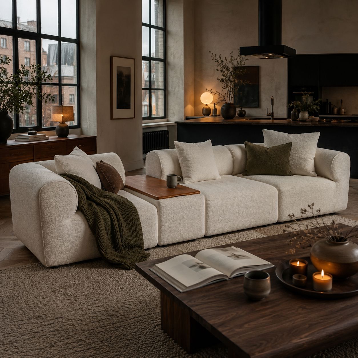 The Plump Modular Bouclé Sofa with Integrated Storage Cottonfy UK 