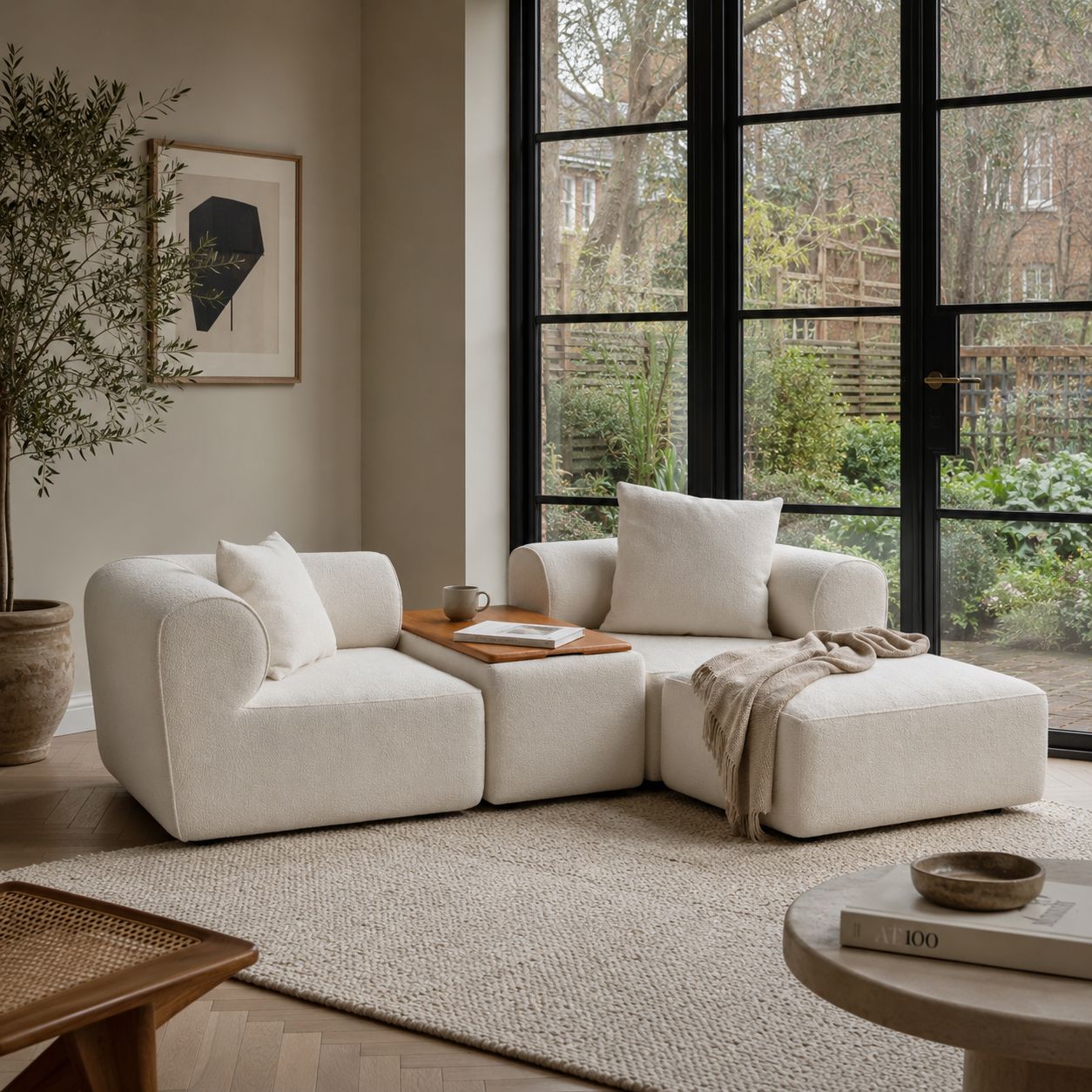 The Plump Modular Bouclé Sofa with Integrated Storage Cottonfy UK 