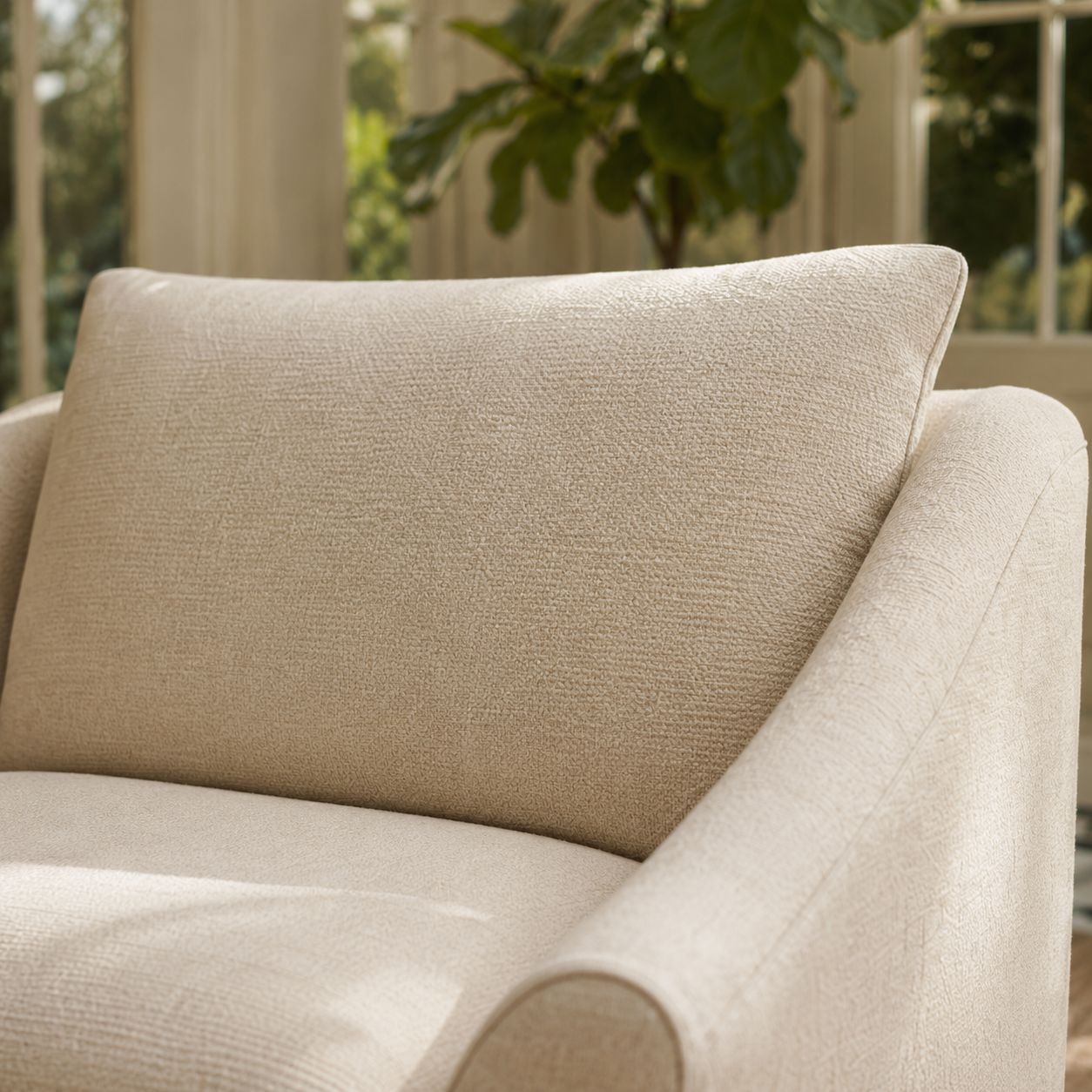 Cottonfy Slipcover Linen Armchair with Fringe Cottonfy UK 
