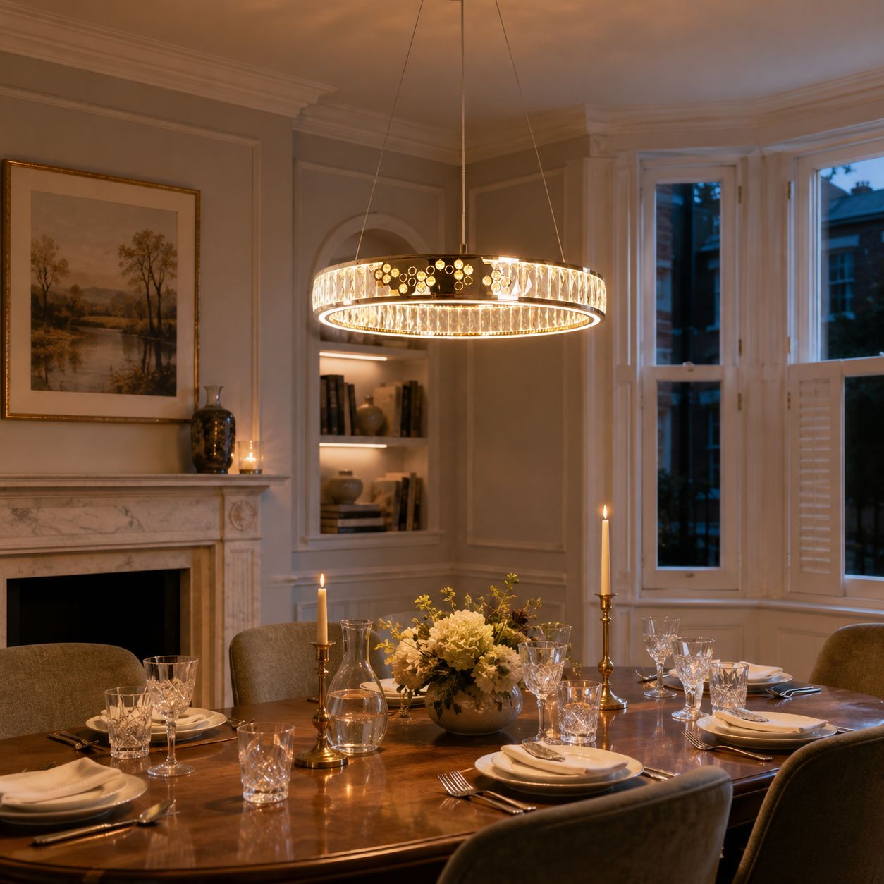 Lightsin Luxurious Gold Crystal LED Halo Pendant Light Lightsin UK In Stock 