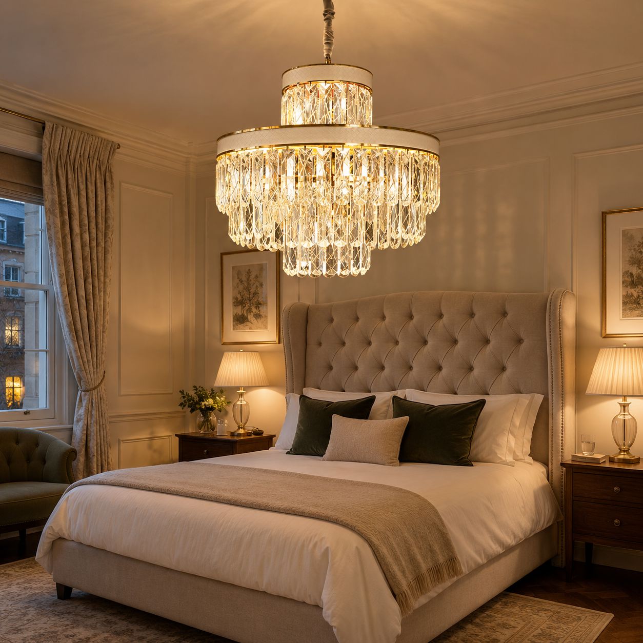 Lightsin Luxury Hanging Lights for Living Room with Golden Crystal Radiance Lightsin UK 