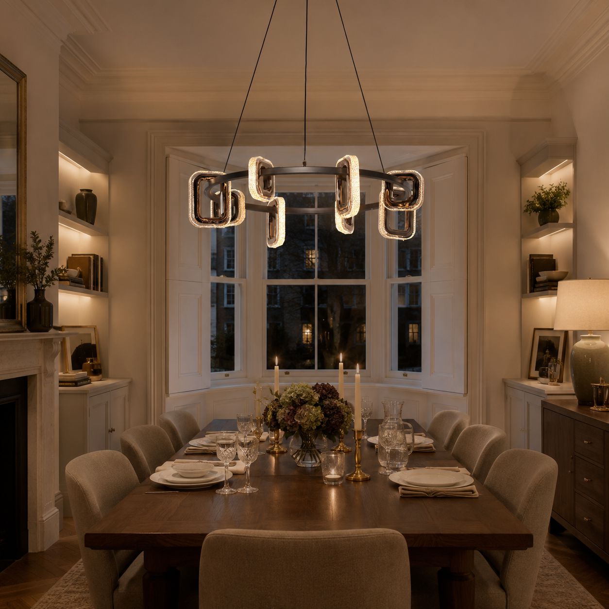 Lightsin Gold Geometric LED Pendant Light with Acrylic Accents Modern Crystal Chandelier Lightsin UK 