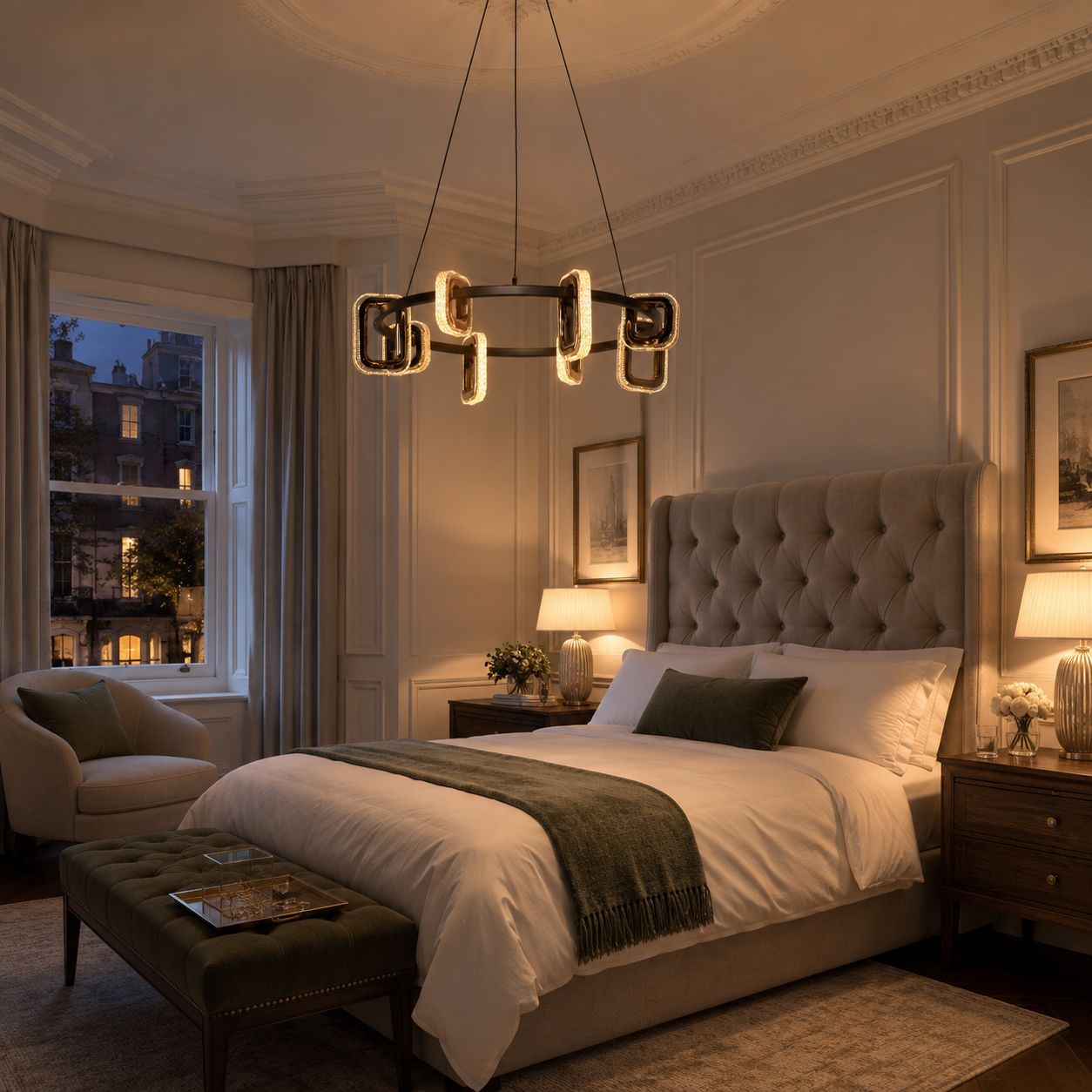 Lightsin Gold Geometric LED Pendant Light with Acrylic Accents Modern Crystal Chandelier Lightsin UK 