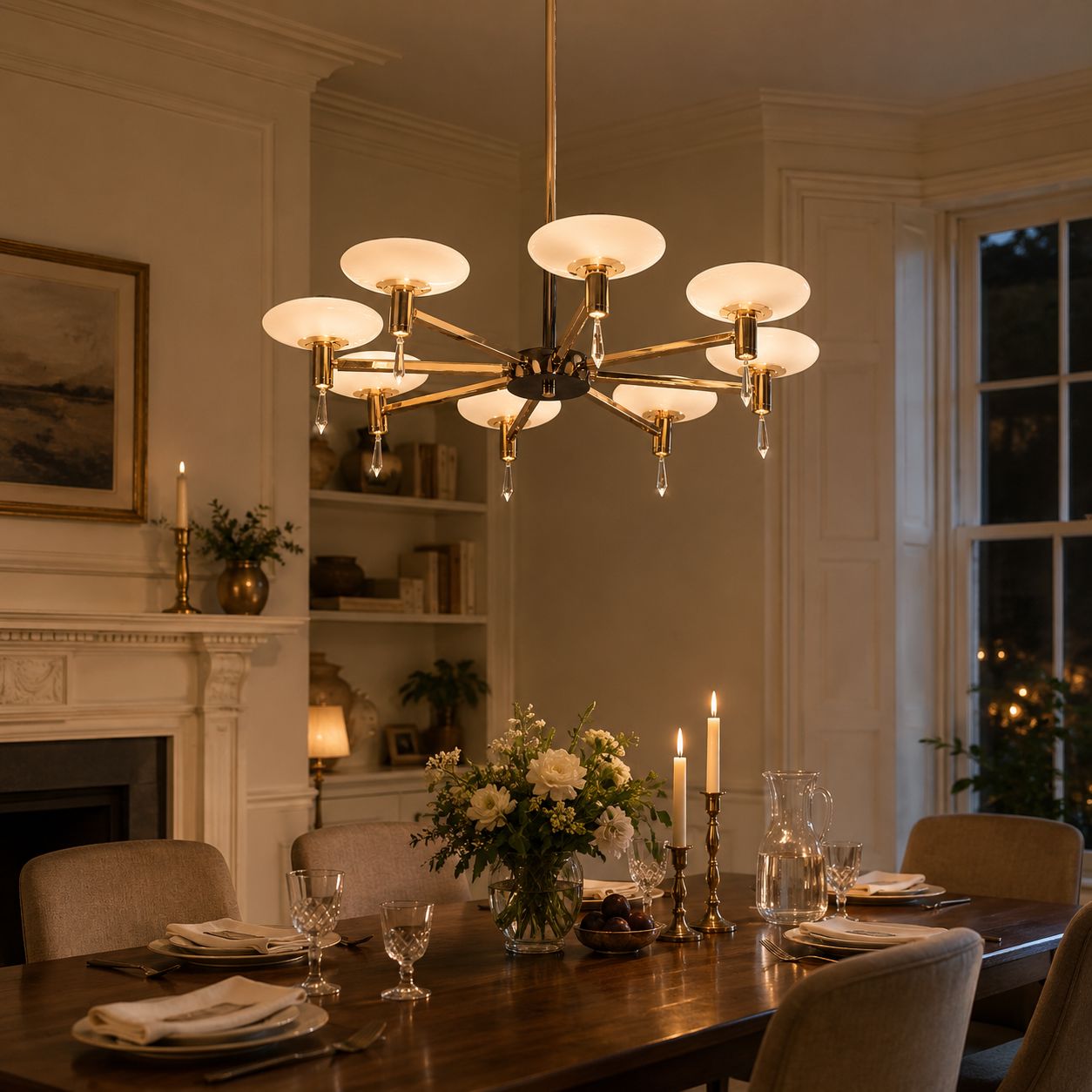 Lightsin Modern Gold LED Chandelier with Glass Shades Lightsin UK 