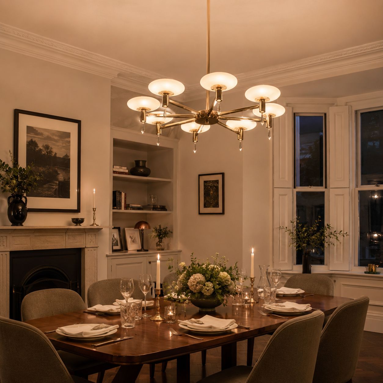 Lightsin Modern Gold LED Chandelier with Glass Shades Lightsin UK 