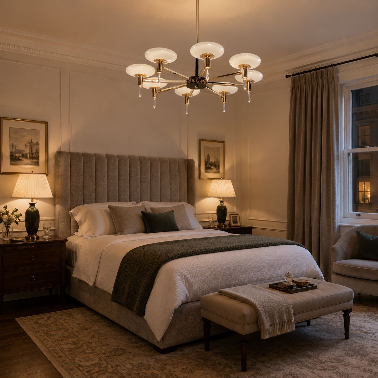 Lightsin Modern Gold LED Chandelier with Glass Shades Lightsin UK 