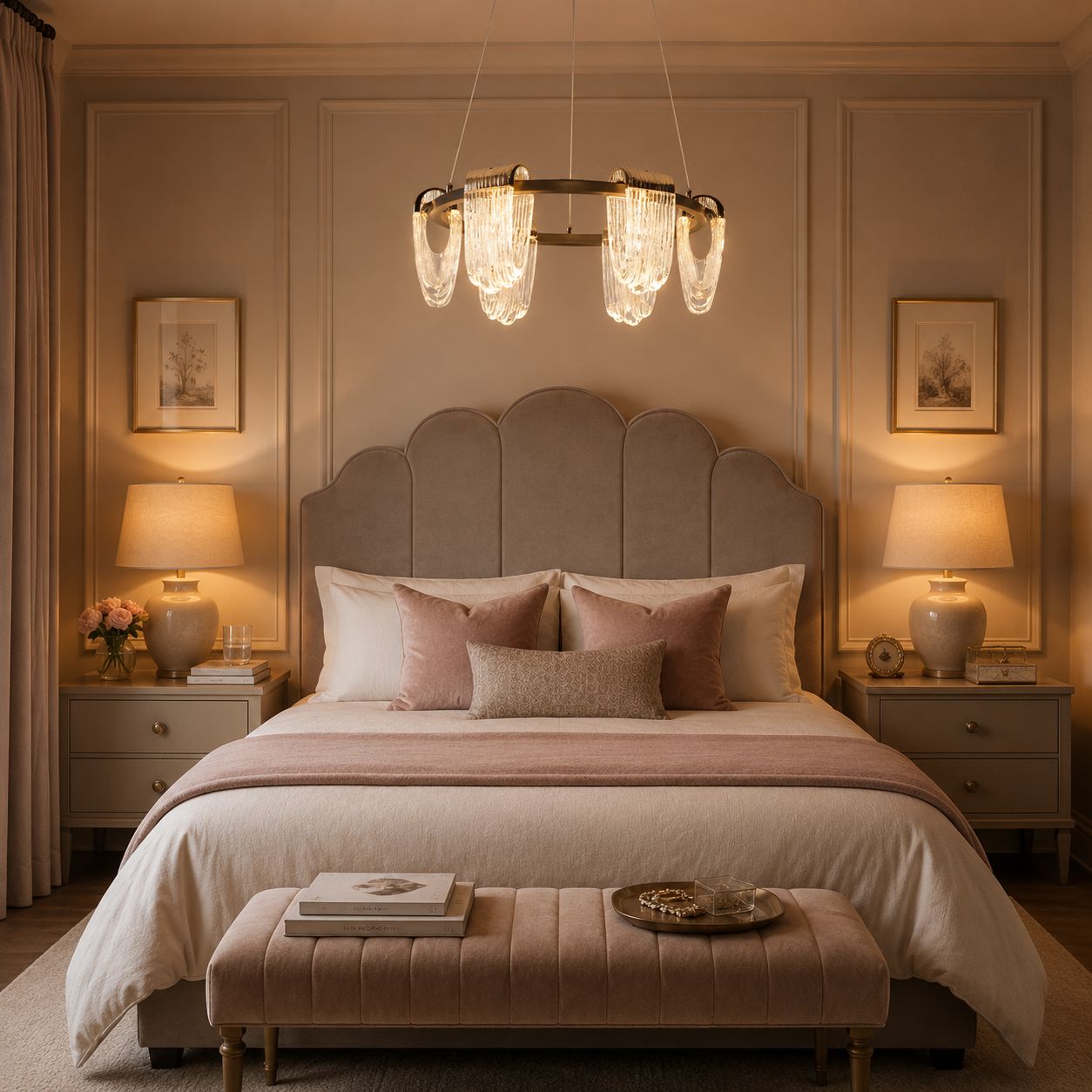 Lightsin Modern LED Pendant Ceiling Light with Cascading Gold Acrylic Curves Lightsin UK 