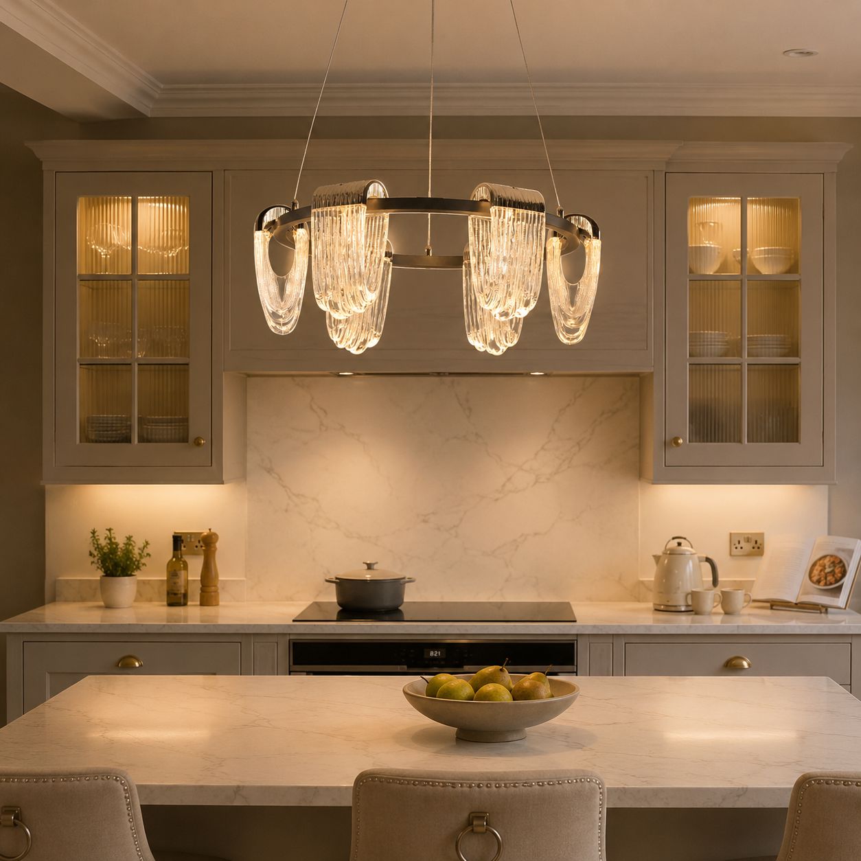Lightsin Modern LED Pendant Ceiling Light with Cascading Gold Acrylic Curves Lightsin UK 