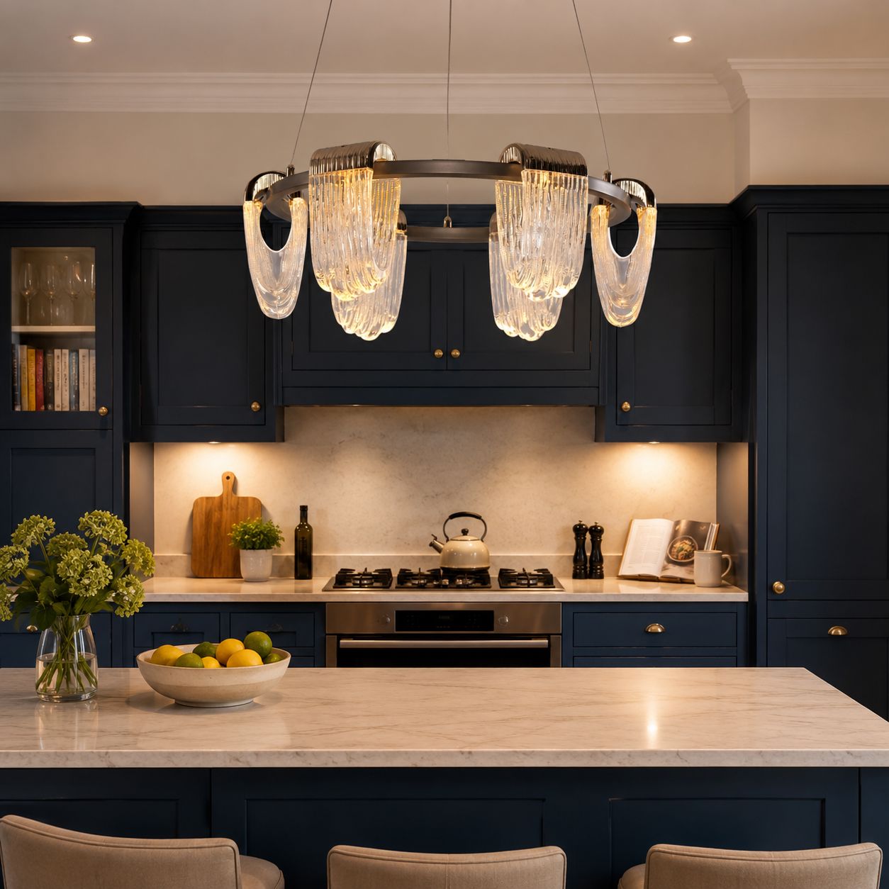 Lightsin Modern LED Pendant Ceiling Light with Cascading Gold Acrylic Curves Lightsin UK 