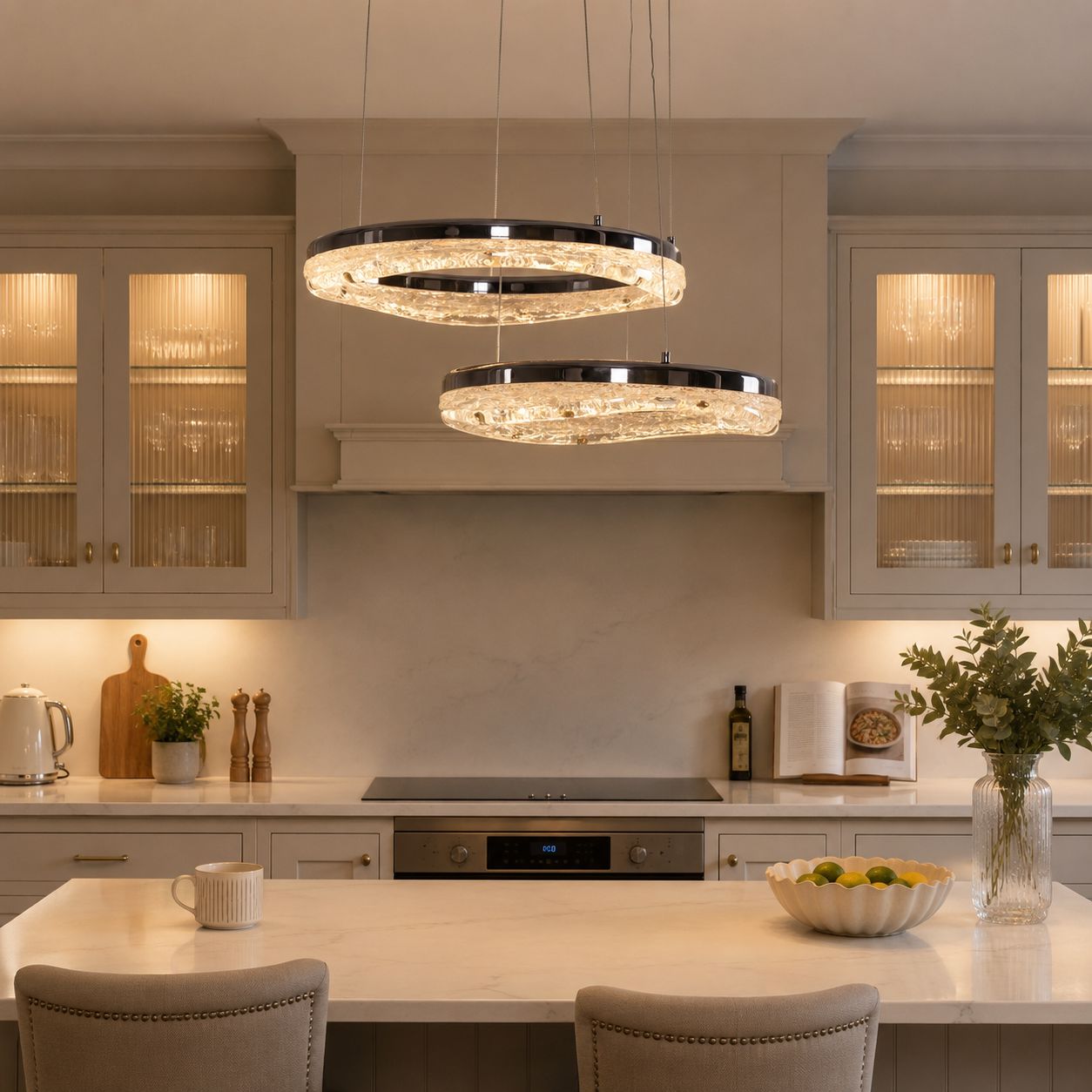 Lightsin Pearl Black Wave LED Chandelier in Aluminum Alloy Modern Ceiling Light Lightsin UK 