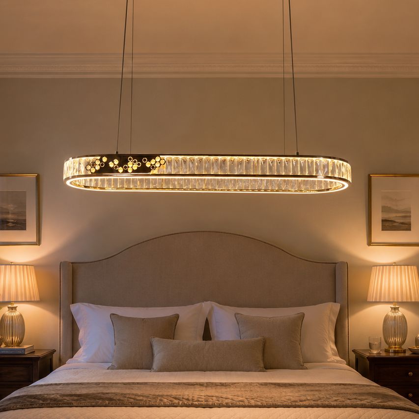 Lightsin Gold Crystal Ring LED Pendant Light Modern Chandelier Ceiling Lighting Lightsin UK 
