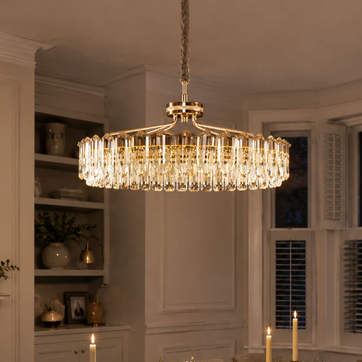 Lightsin Opulent Crystal Elegance Adjustable Pendant Light Lightsin UK Dia 80cm 