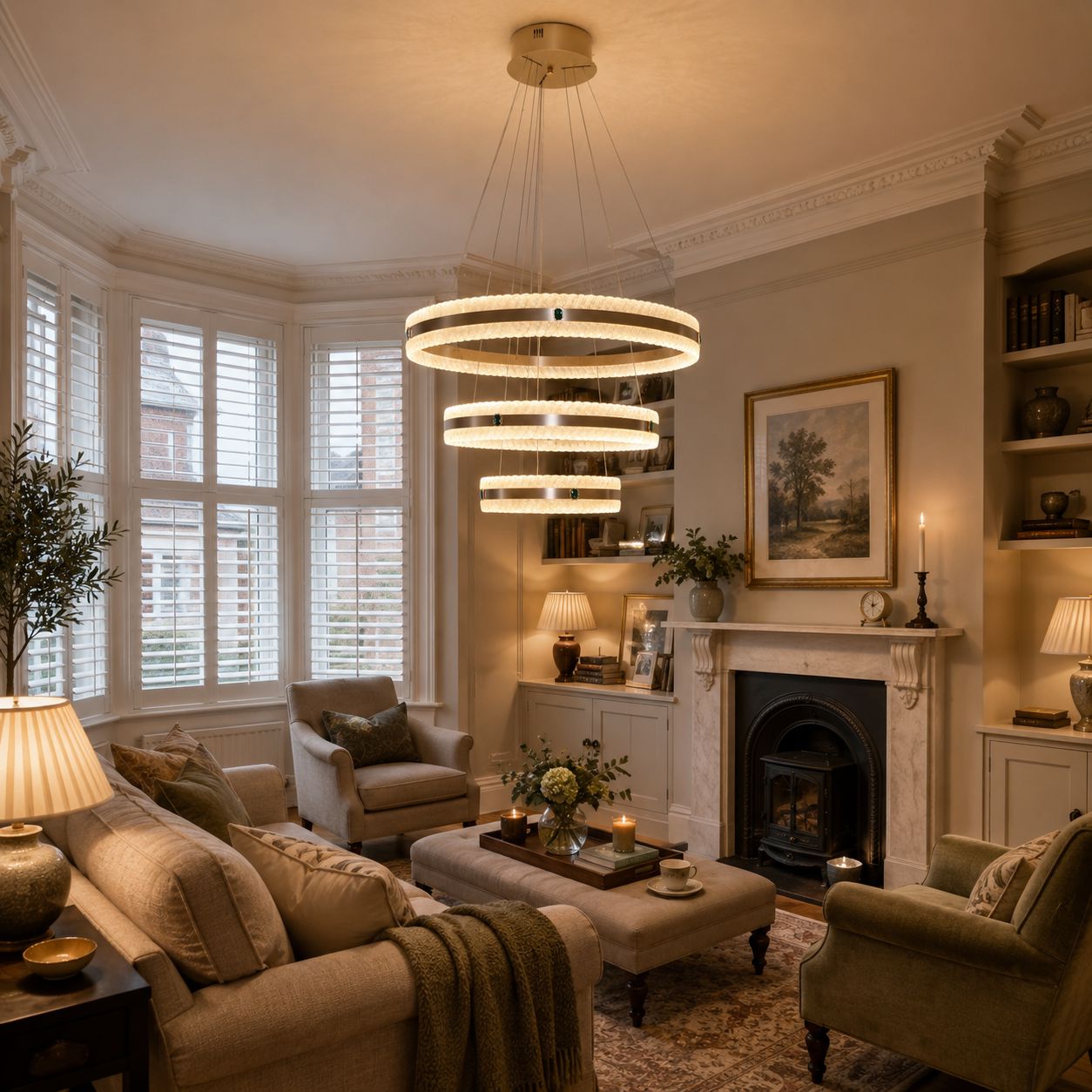 Lightsin Elegant Gold Interwoven Ring Pendant Light Lightsin UK 