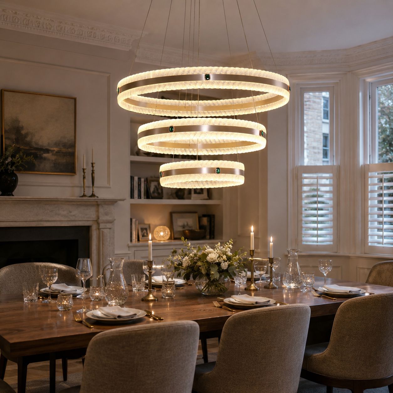 Lightsin Elegant Gold Interwoven Ring Pendant Light Lightsin UK 