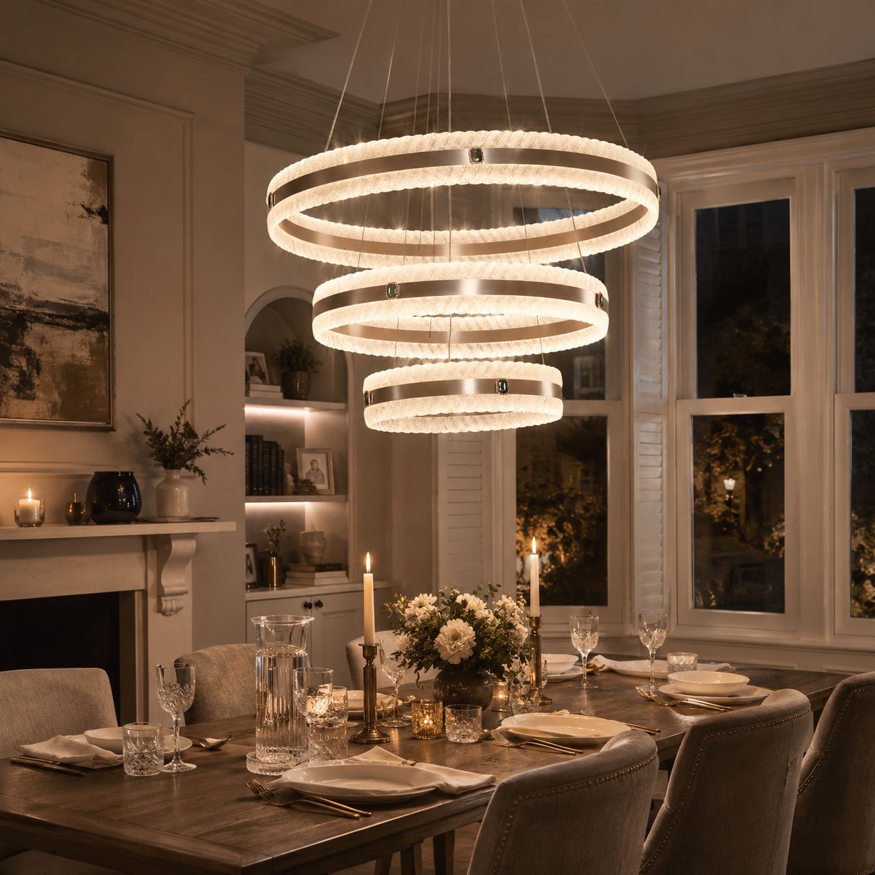 Lightsin Elegant Gold Interwoven Ring Pendant Light Lightsin UK 