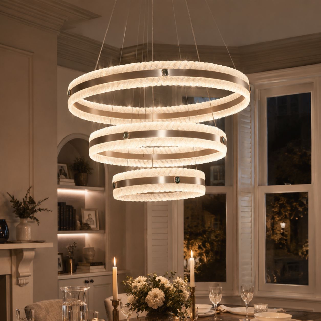 Lightsin Elegant Gold Interwoven Ring Pendant Light Lightsin UK 