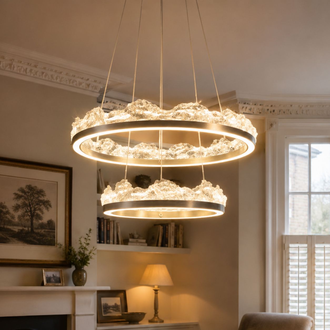 Lightsin High-End Nordic Aluminum Pendant Light with Dimmable Function Lightsin UK Double Ring 
