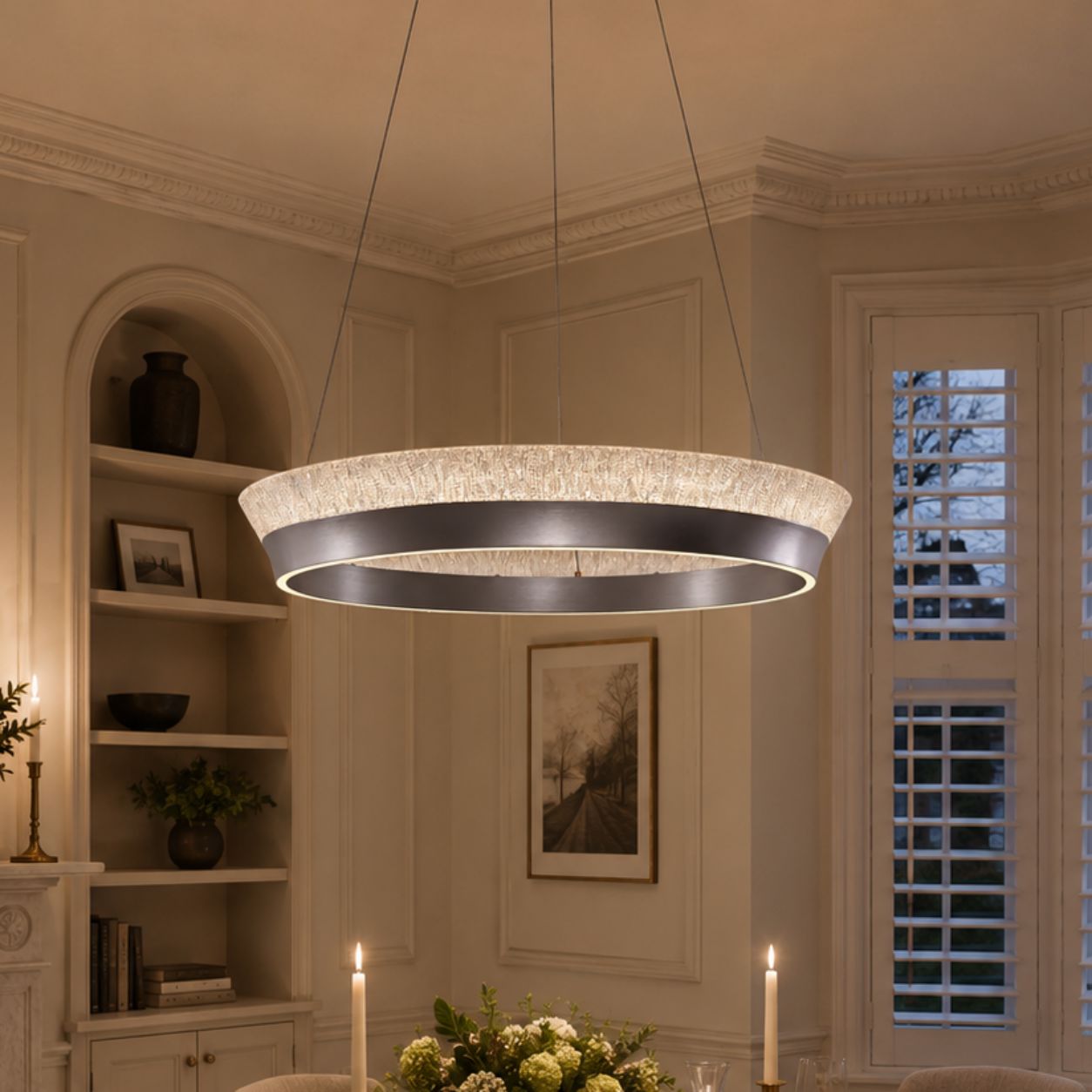 Lightsin Elegant Crystal Ring Chandelier Premium Pendant Light Lightsin UK Single 