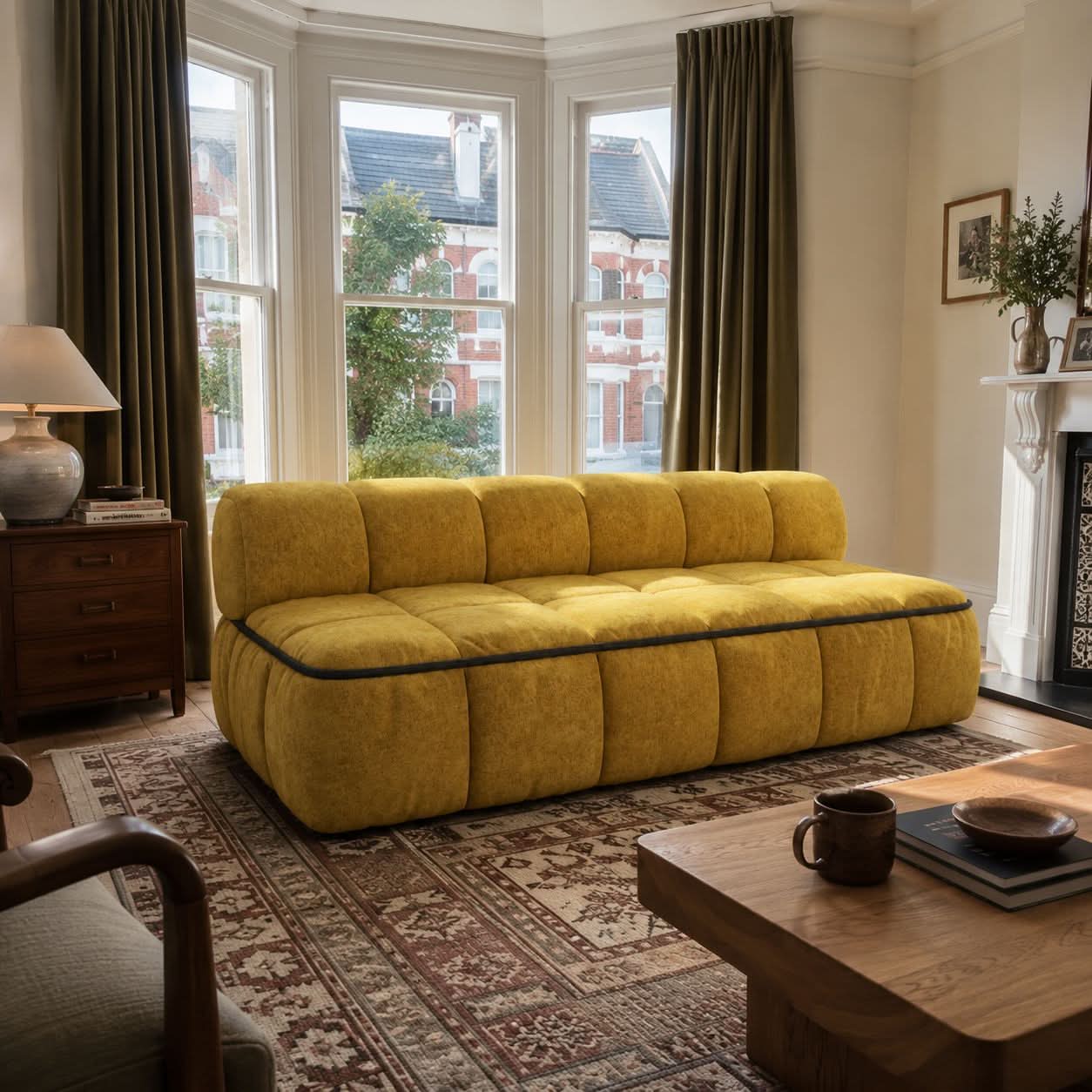 Convertible Sofa Bed with Sleeping Bag Style and Removable Cover Cottonfy UK 