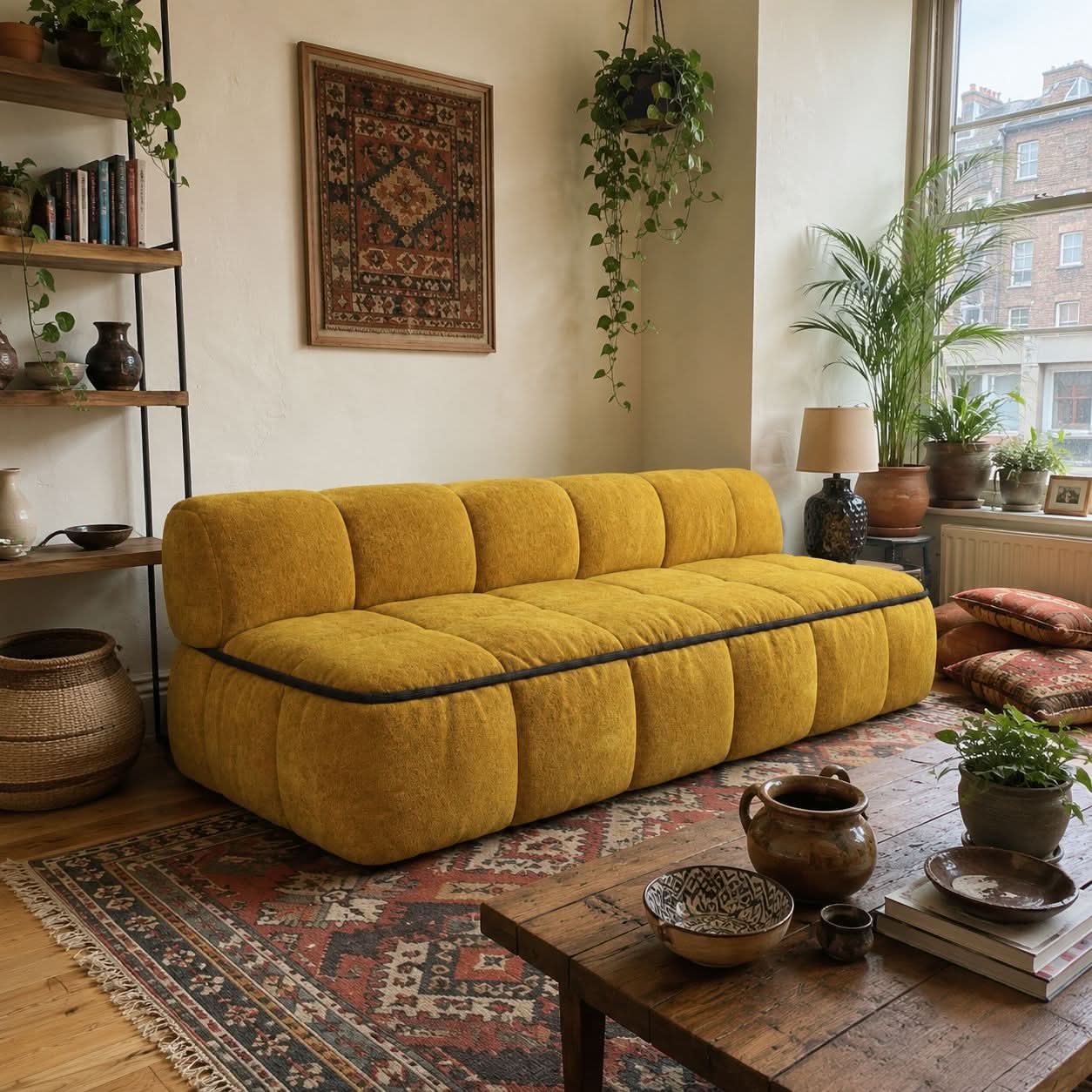 Convertible Sofa Bed with Sleeping Bag Style and Removable Cover Cottonfy UK 