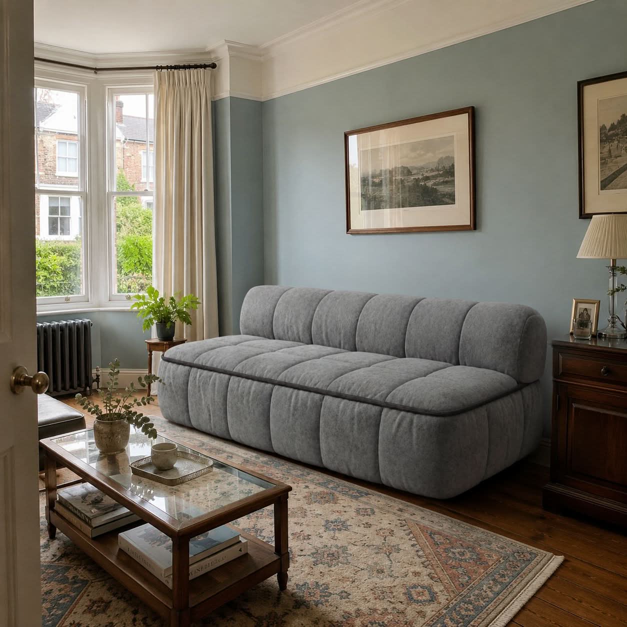 Convertible Sofa Bed with Sleeping Bag Style and Removable Cover Cottonfy UK 