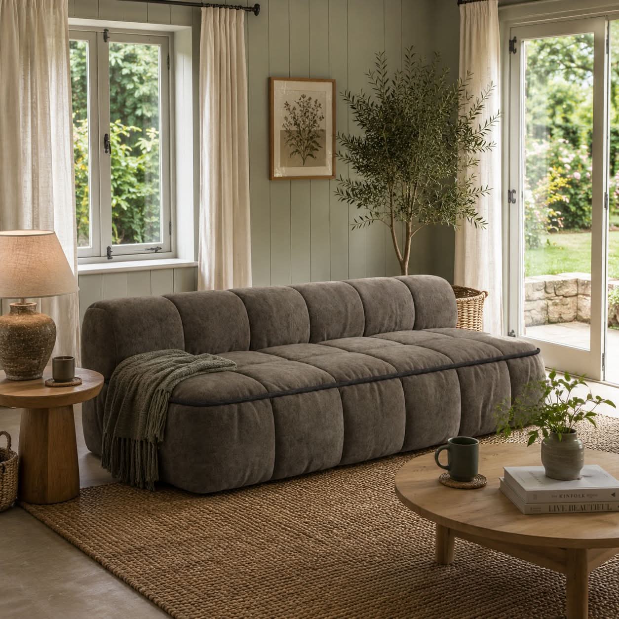 Convertible Sofa Bed with Sleeping Bag Style and Removable Cover Cottonfy UK 