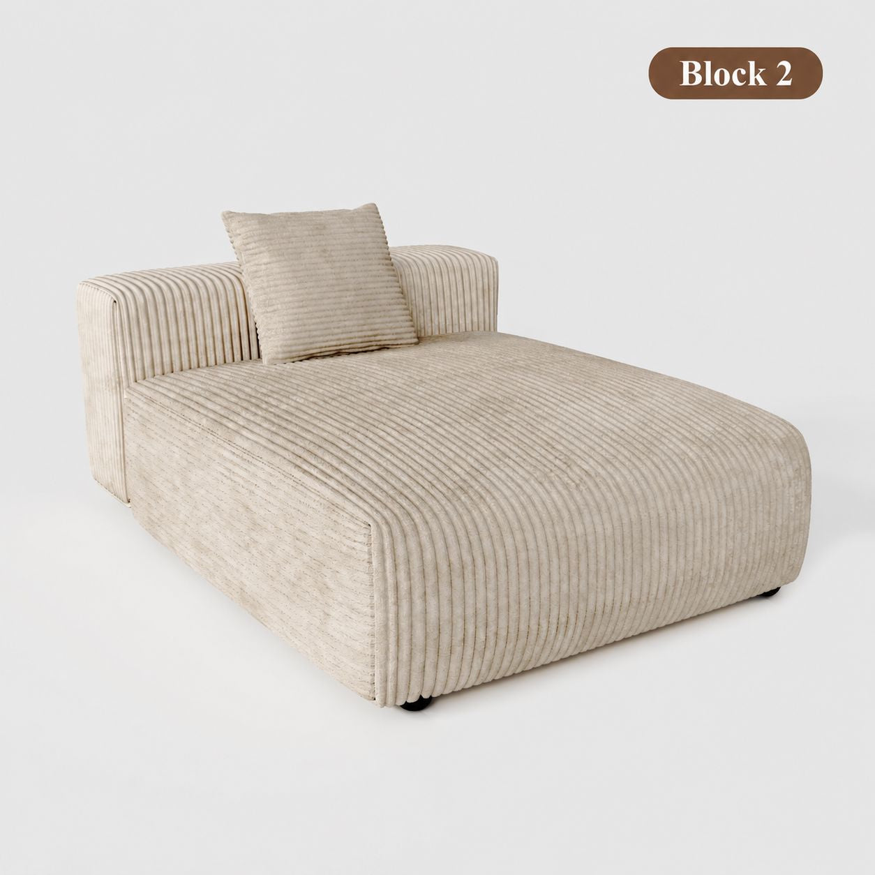 Cottonfy Corduroy Modular Wide Seat Chaise Sofa Block June 25 Sale Cottonfy UK 