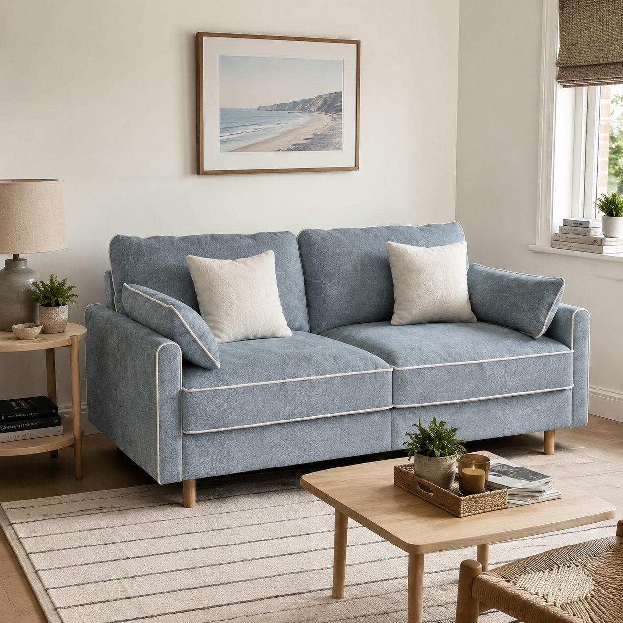 Cotton Linen Detachable Modular Sofa with Fringed Trim Cottonfy UK 