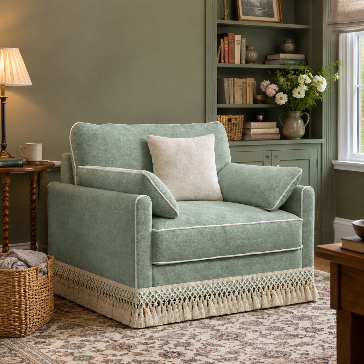 Cotton Linen Detachable Modular Sofa with Fringed Trim Cottonfy UK 
