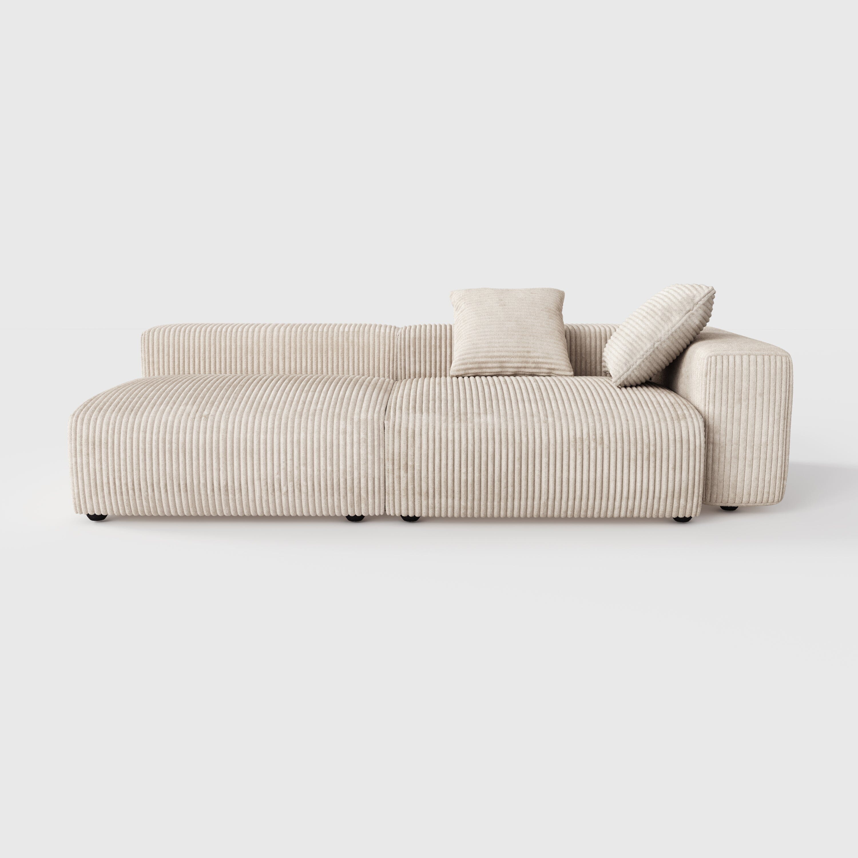Cottonfy Corduroy Modular Wide Seat Chaise Sofa Block Living and Home 