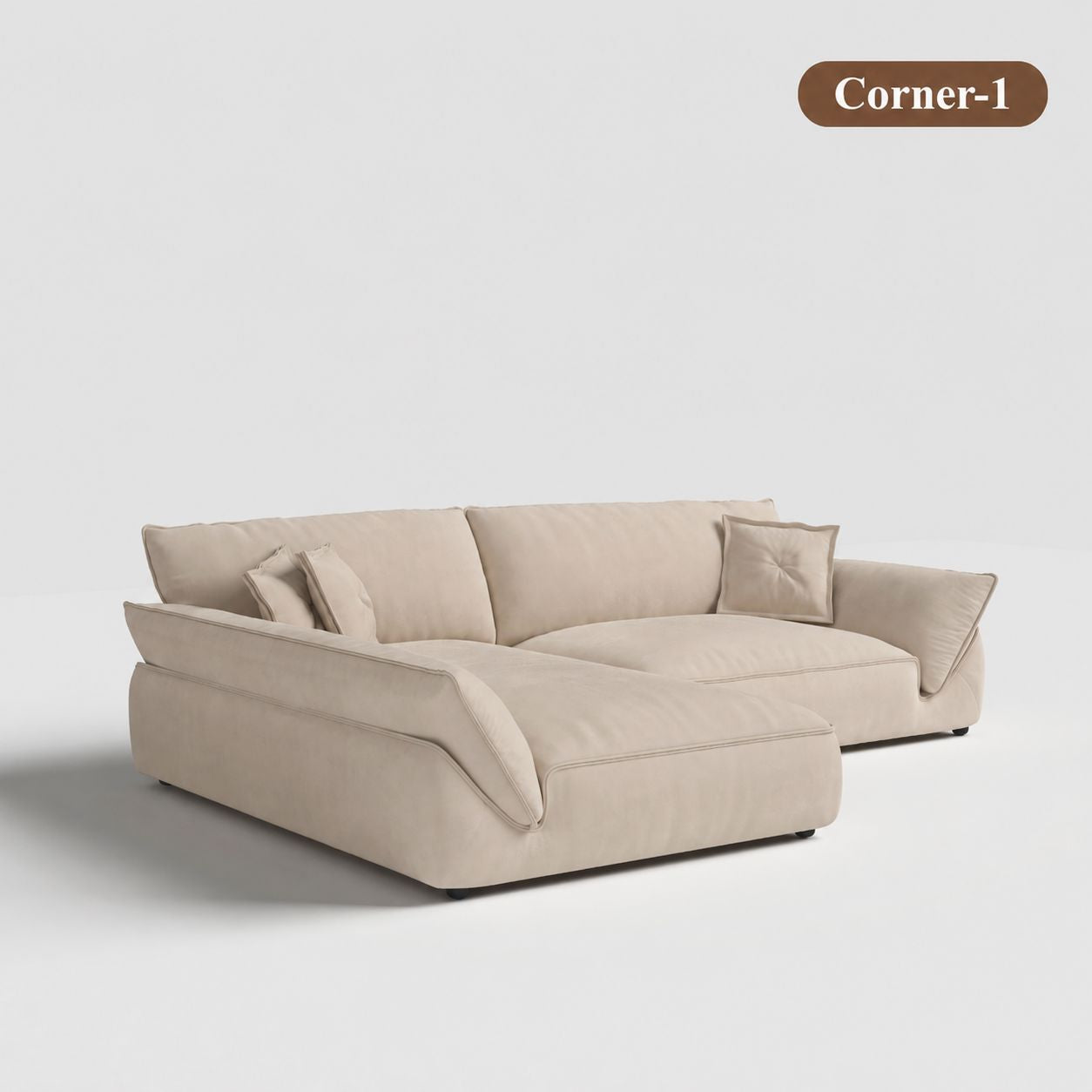 Cottonfy Cat-Scratch Resistant Fabric Elephant Ears Style Corner Sofa June 25 Sale Cottonfy UK Corner-1 Beige 