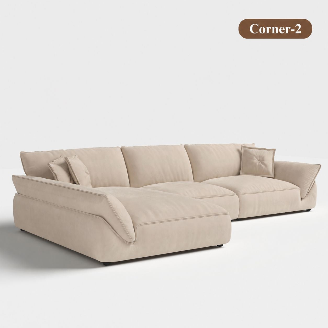 Cottonfy Cat-Scratch Resistant Fabric Elephant Ears Style Corner Sofa June 25 Sale Cottonfy UK Corner-2 Beige 