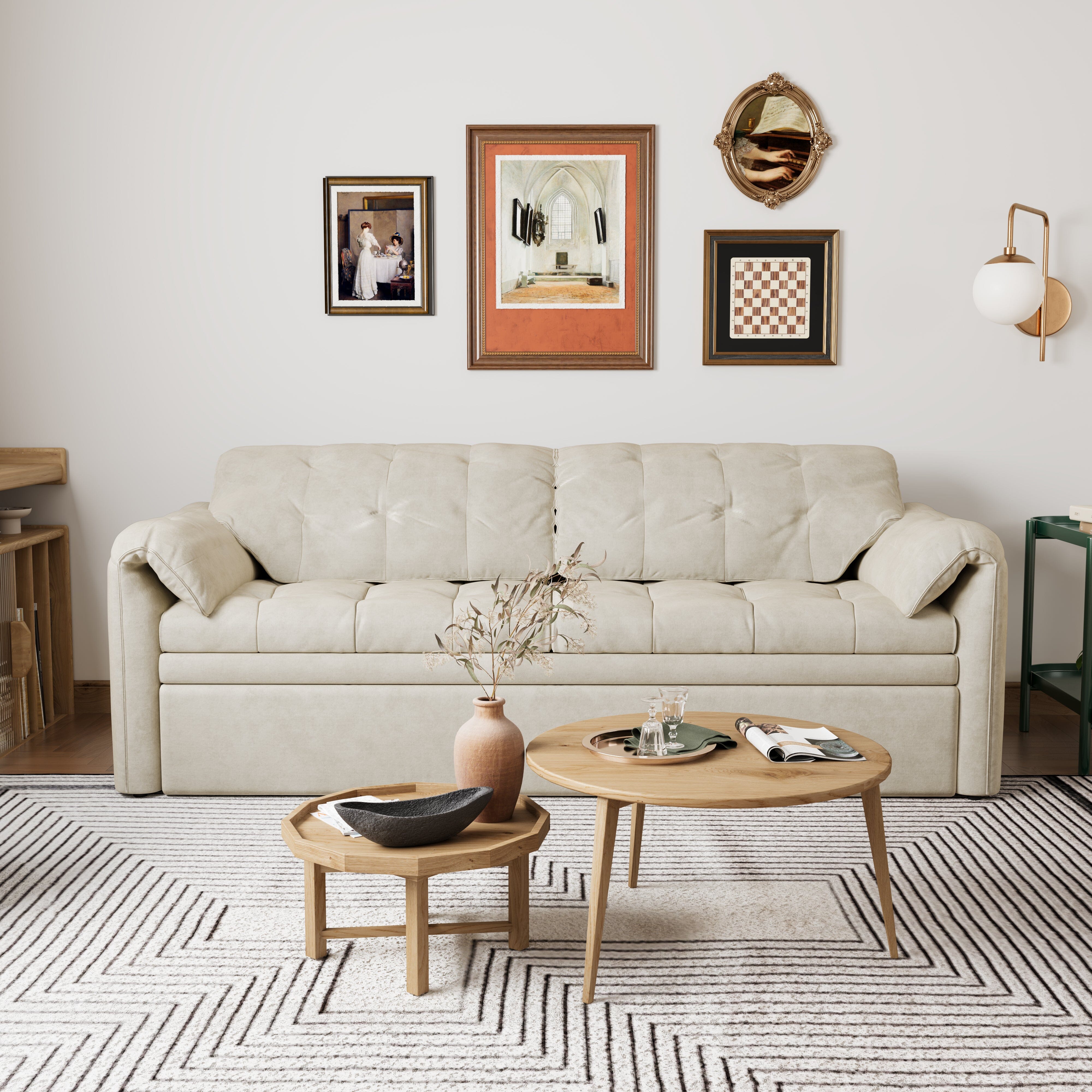 Cottonfy Cloud Elephant Ears Folding Corner Sofa Bed with Storage Cottonfy UK 2 - Seater 226 CM 