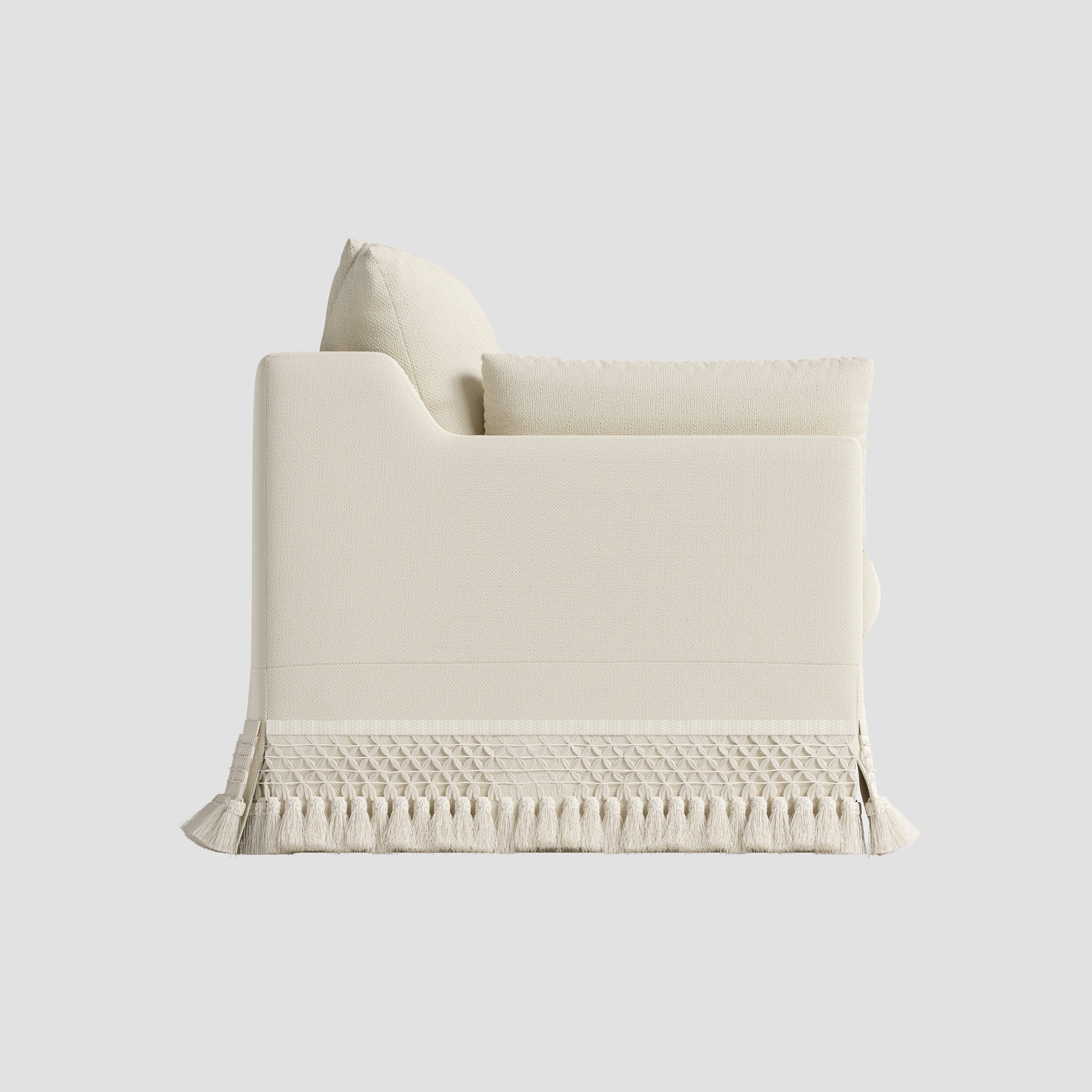 Cottonfy Cotton-Linen Washable Fringe 2 Seater Sofa Cottonfy UK 