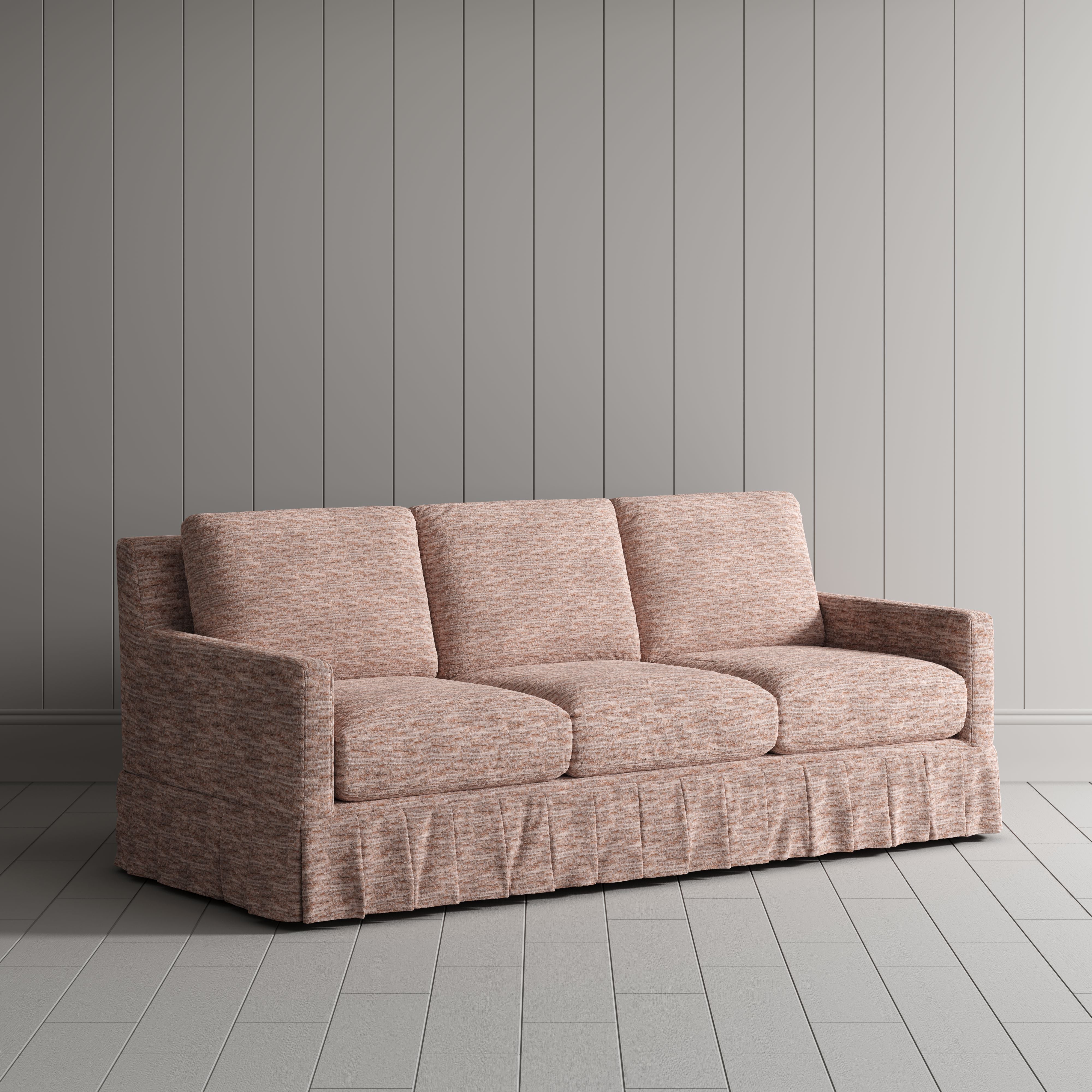 Cottonfy Country Check Sofa with Removable Skirted Covers Living and Home Pink Printed Cotton Linen 