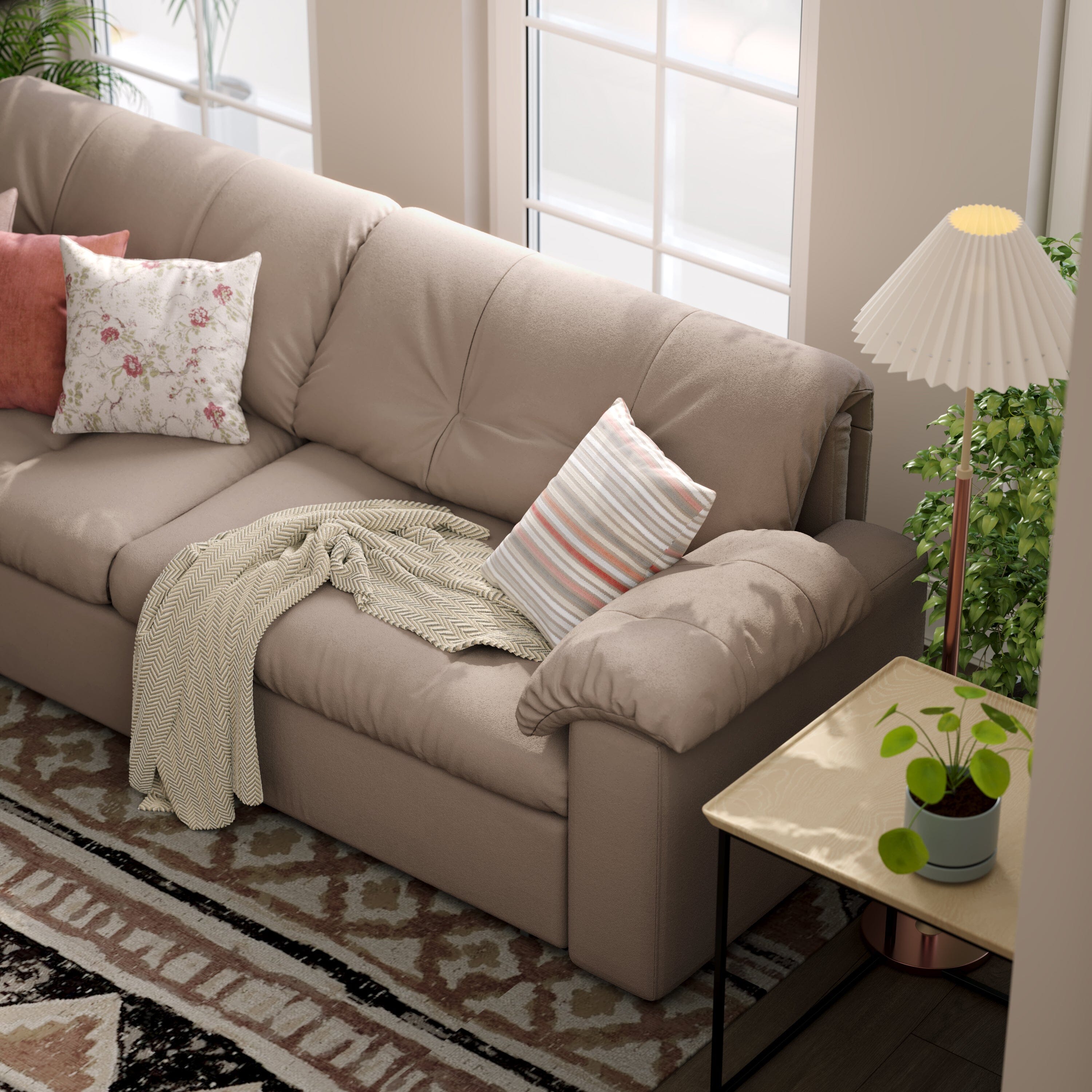 #Colour_Taupe pink
Cottonfy Multifunctional Sleeper 3 Seater Sofa Bed with Storage Space Cottonfy UK 