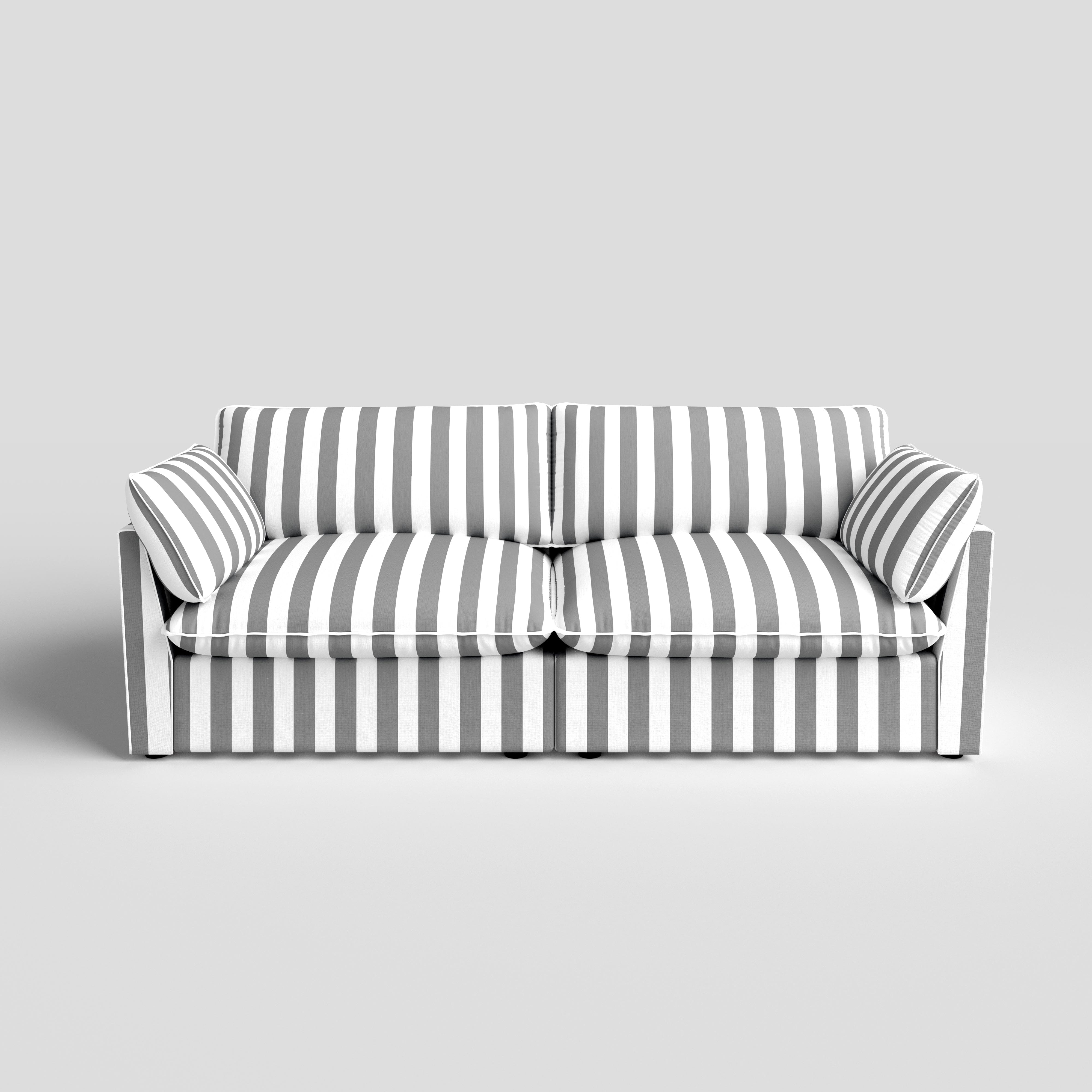 Cottonfy Retro Striped Fabric Handmade Sofa Cottonfy UK 