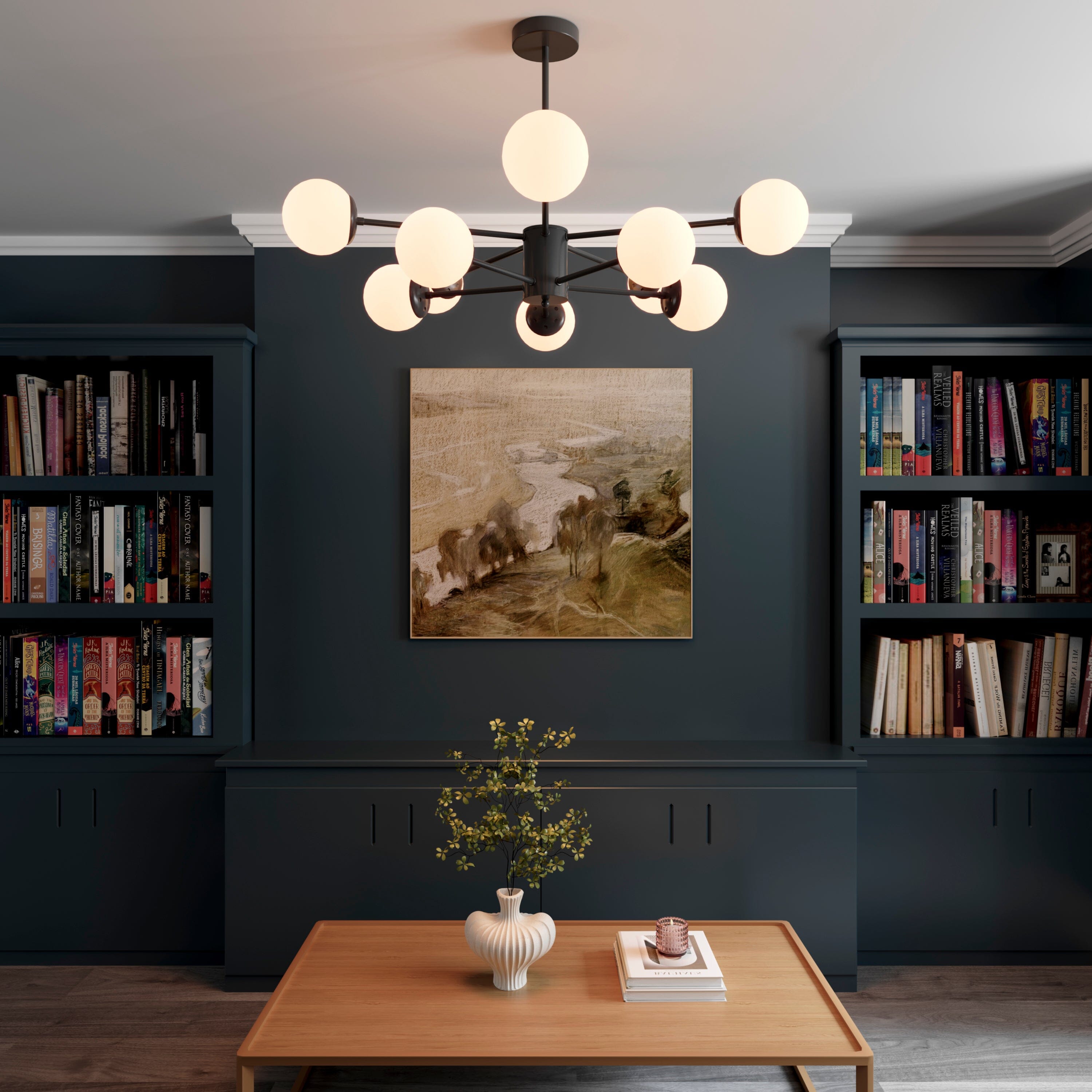 Lightsin Cumulus - Modern Metal Chandelier Tubular Design Chandelier with LED White Shade Lightsin UK 