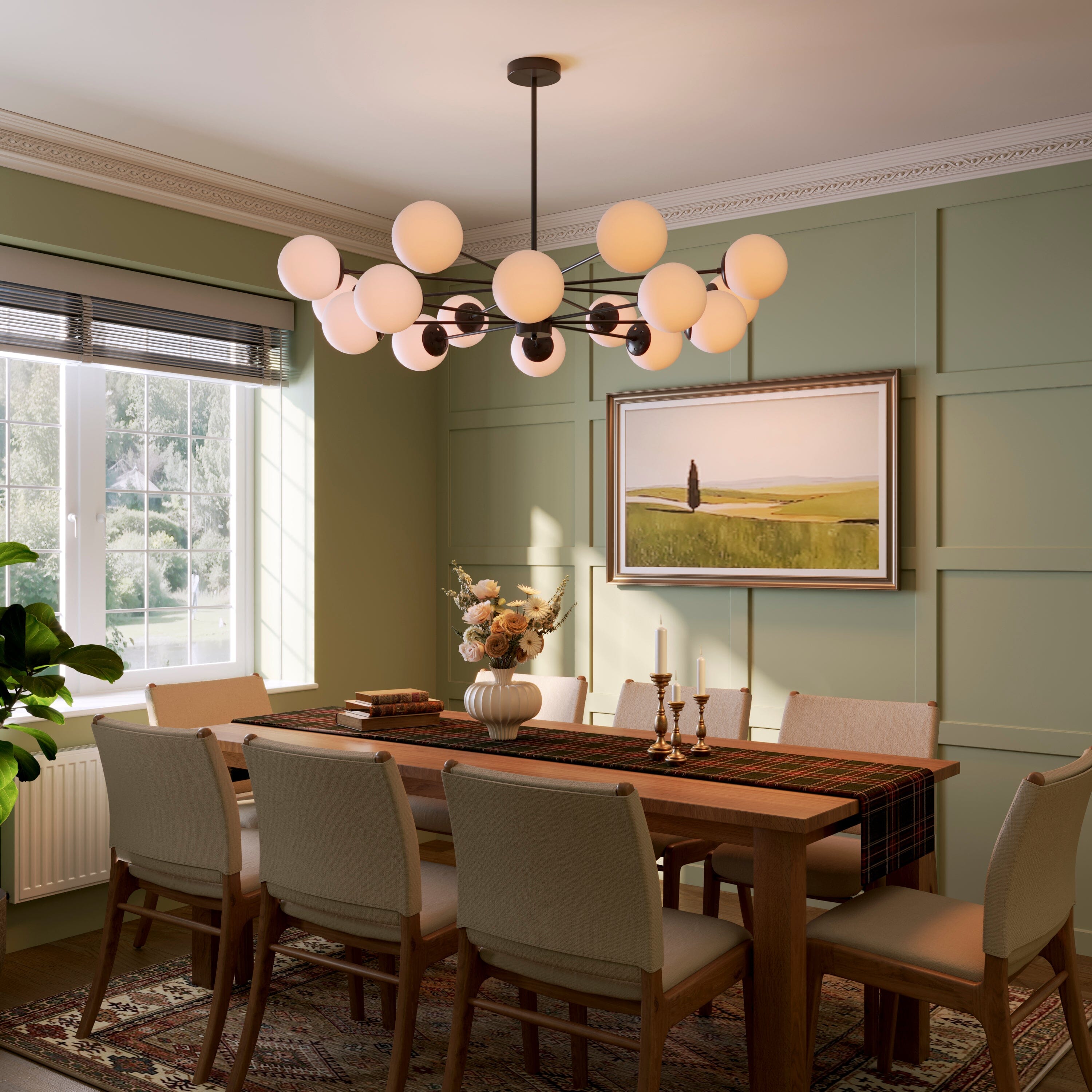 Lightsin Cumulus - Modern Metal Chandelier Tubular Design Chandelier with LED White Shade Lightsin UK 