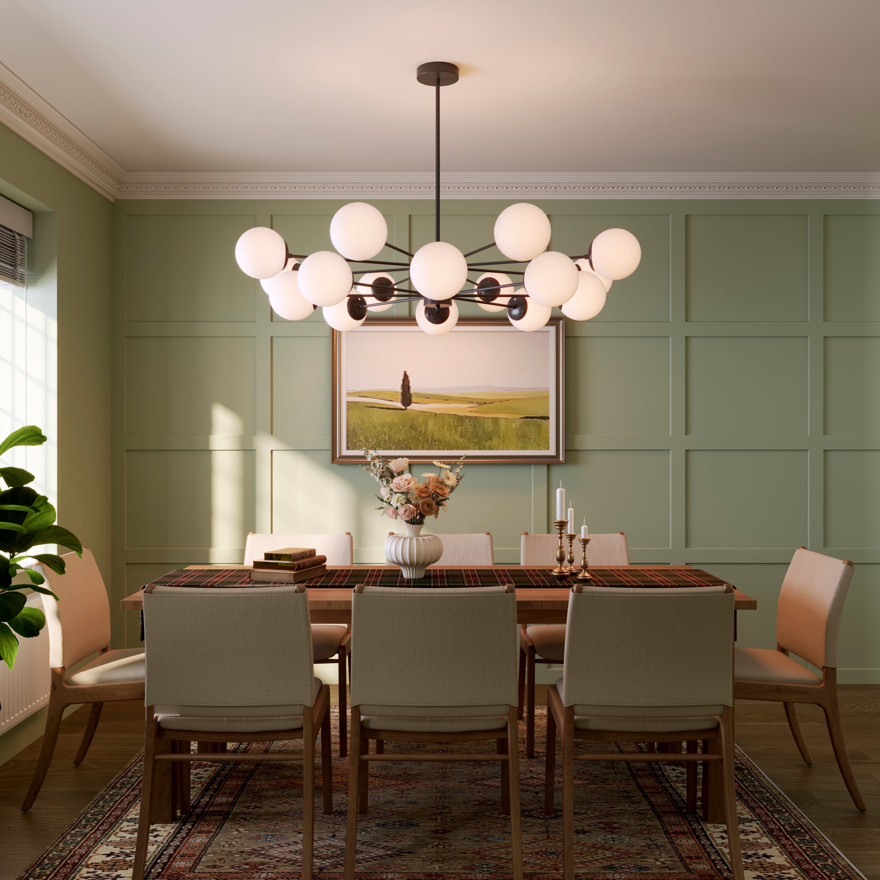 Lightsin Cumulus - Modern Metal Chandelier Tubular Design Chandelier with LED White Shade Lightsin UK 16lights In Stock 