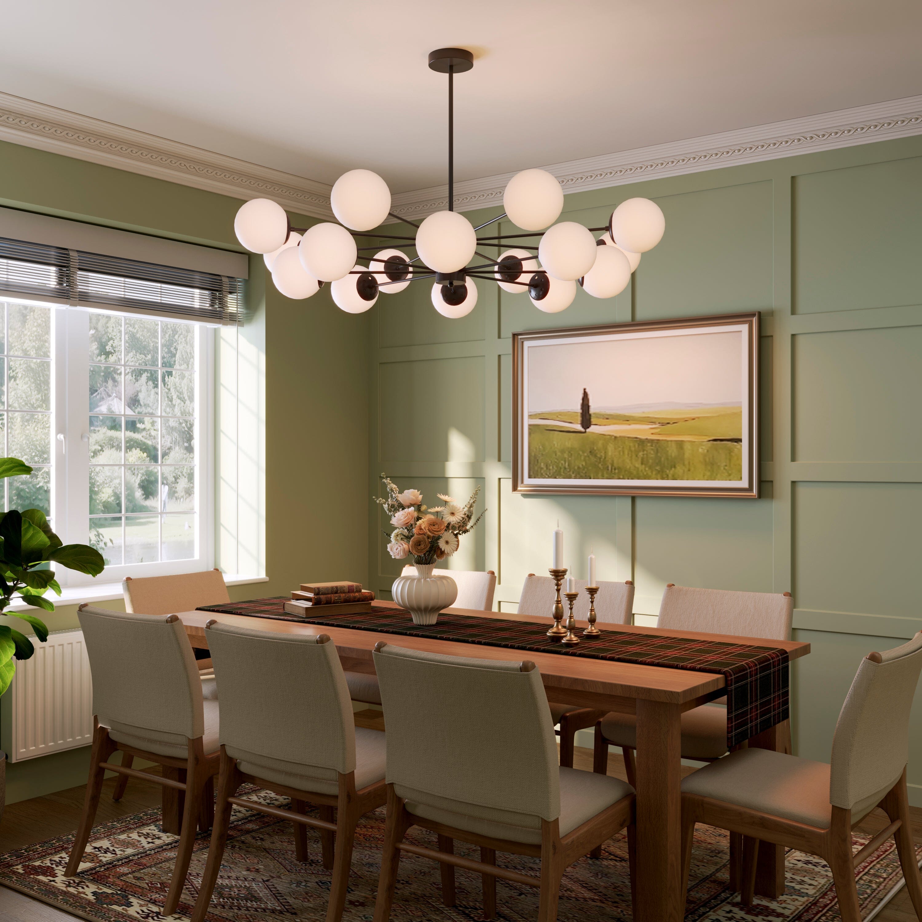 Lightsin Cumulus - Modern Metal Chandelier Tubular Design Chandelier with LED White Shade Lightsin UK 16lights Pre-Order 