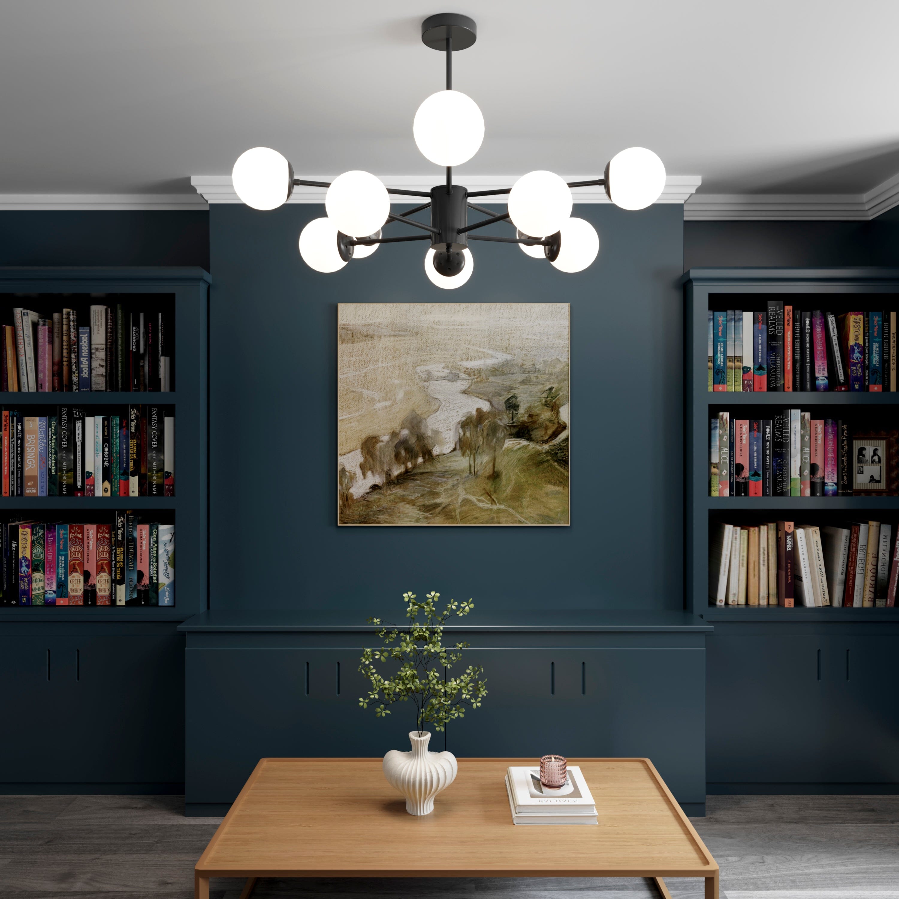 Lightsin Cumulus - Modern Metal Chandelier Tubular Design Chandelier with LED White Shade Lightsin UK 10 lights Pre-Order 