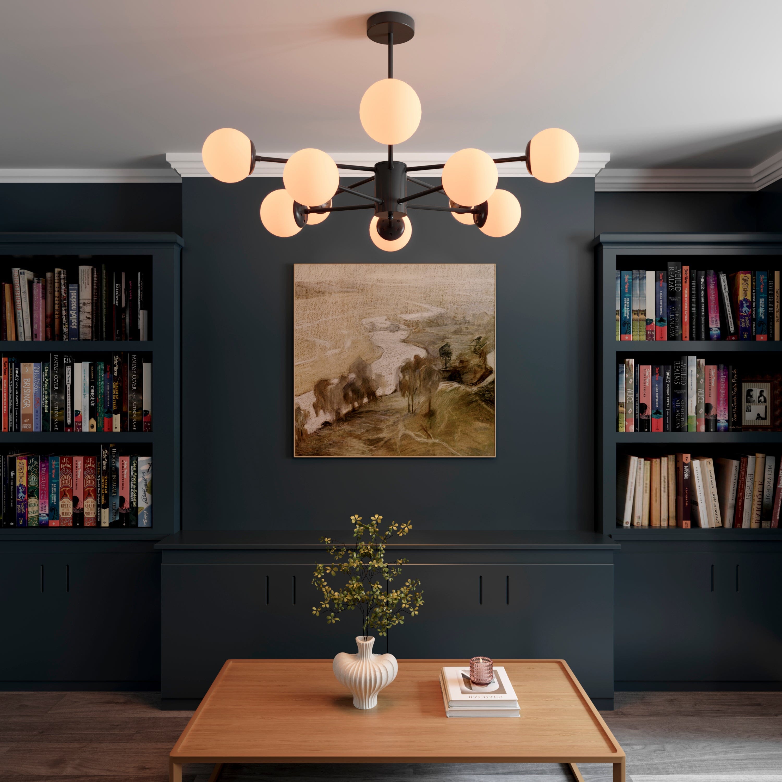 Lightsin Cumulus - Modern Metal Chandelier Tubular Design Chandelier with LED White Shade Lightsin UK 10 lights In Stock 