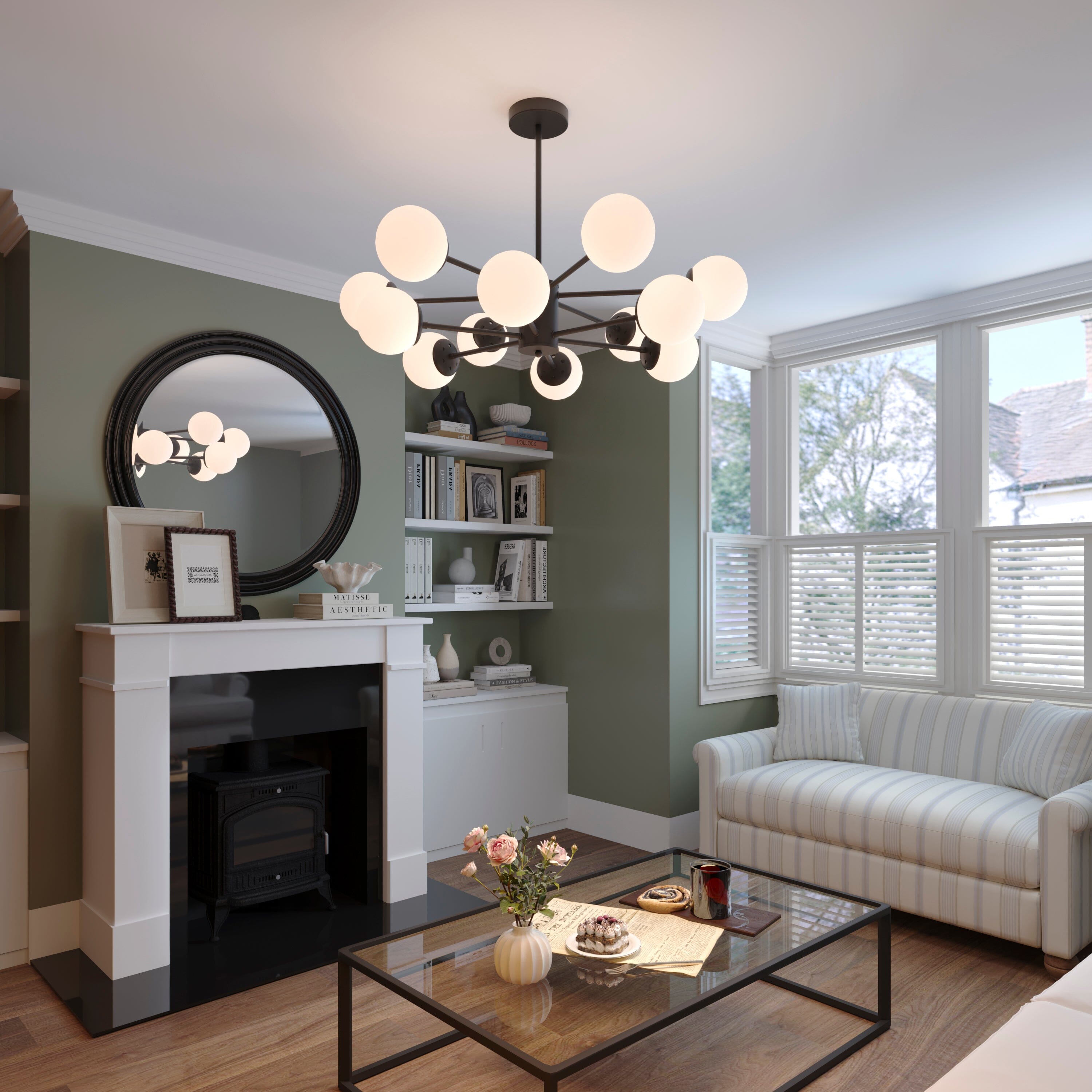 Lightsin Cumulus - Modern Metal Chandelier Tubular Design Chandelier with LED White Shade Lightsin UK 