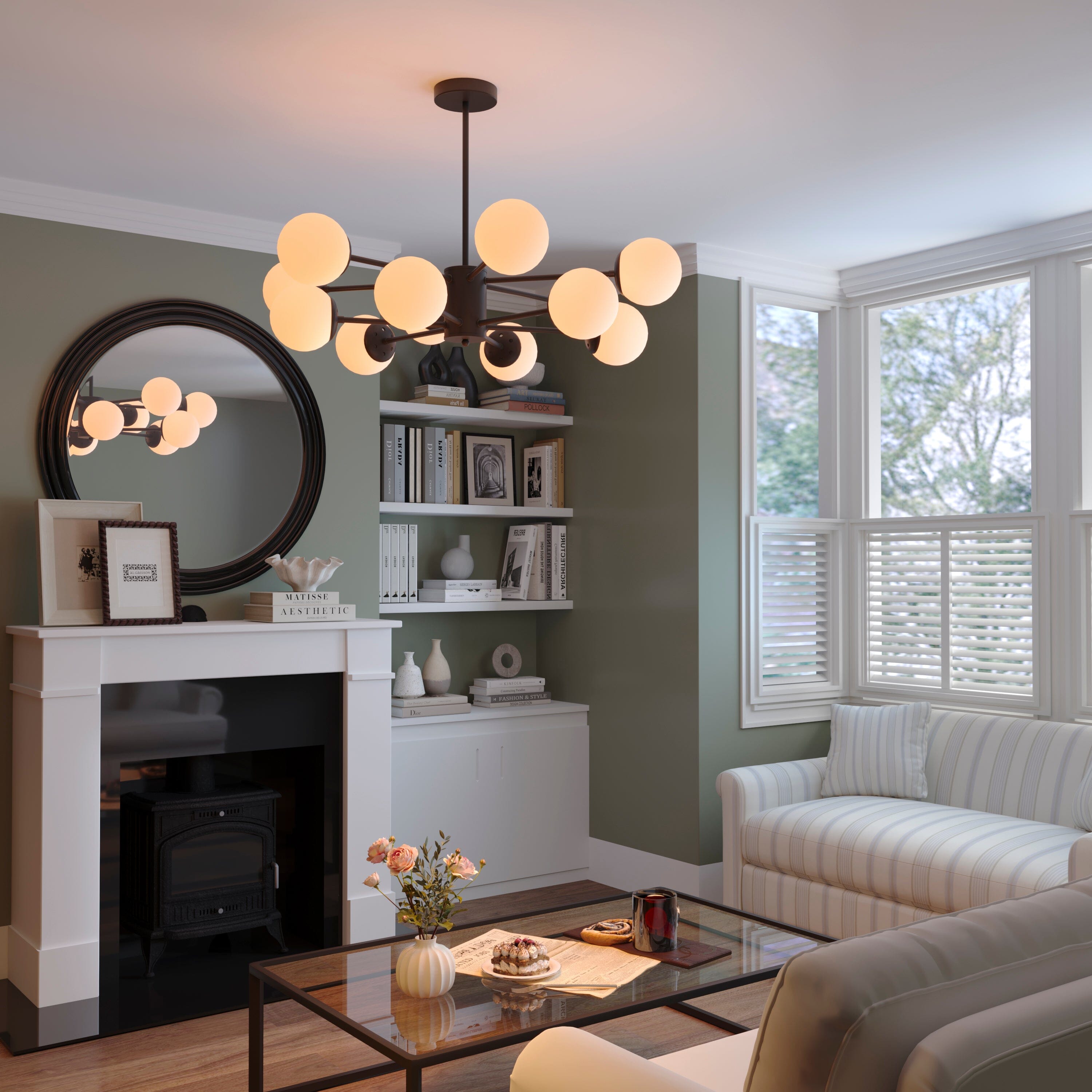 Lightsin Cumulus - Modern Metal Chandelier Tubular Design Chandelier with LED White Shade Lightsin UK 