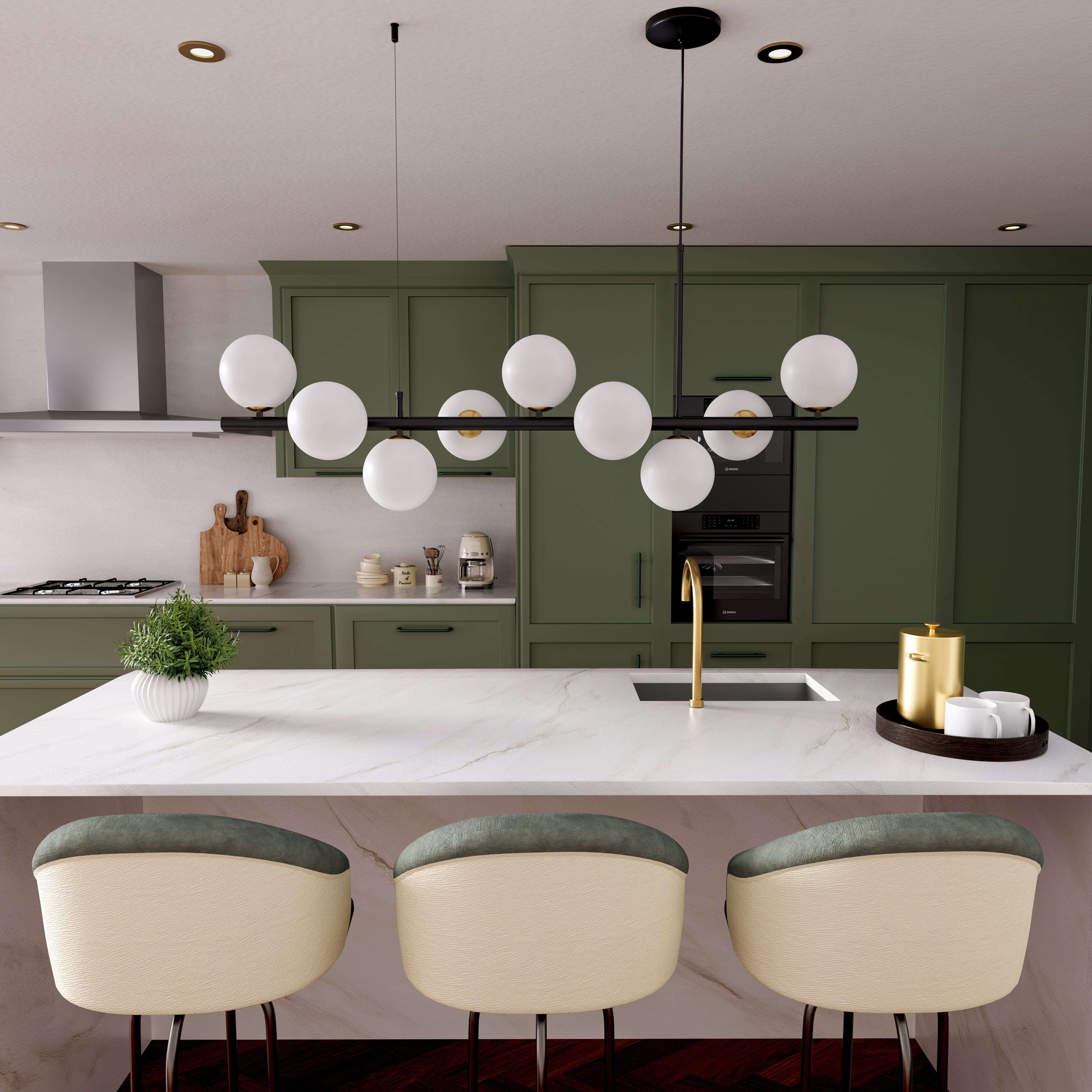 Lightsin Cumulus - Modern Metal Chandelier with LED White Shade Lightsin UK 
