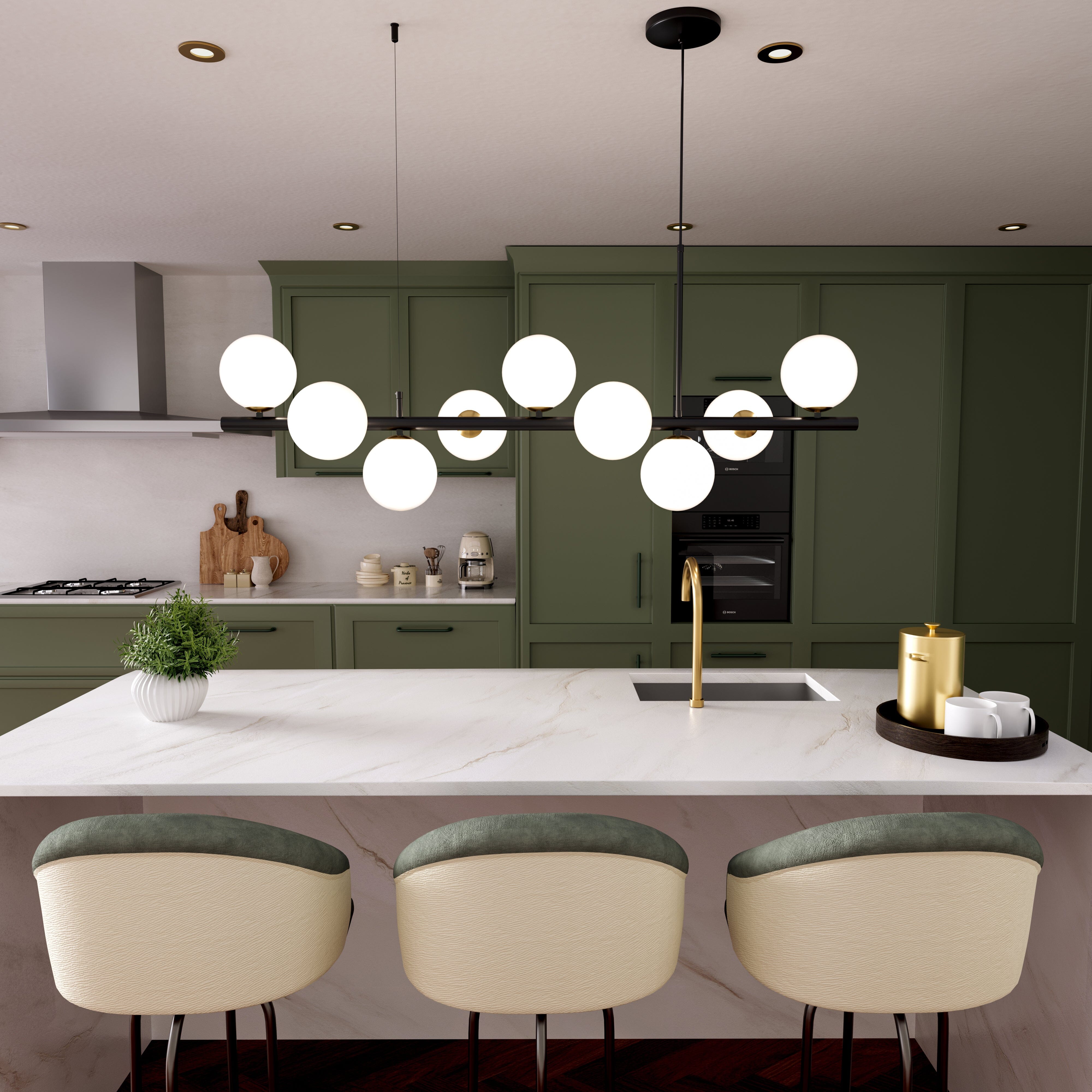 Lightsin Cumulus - Modern Metal Chandelier with LED White Shade Lightsin UK 