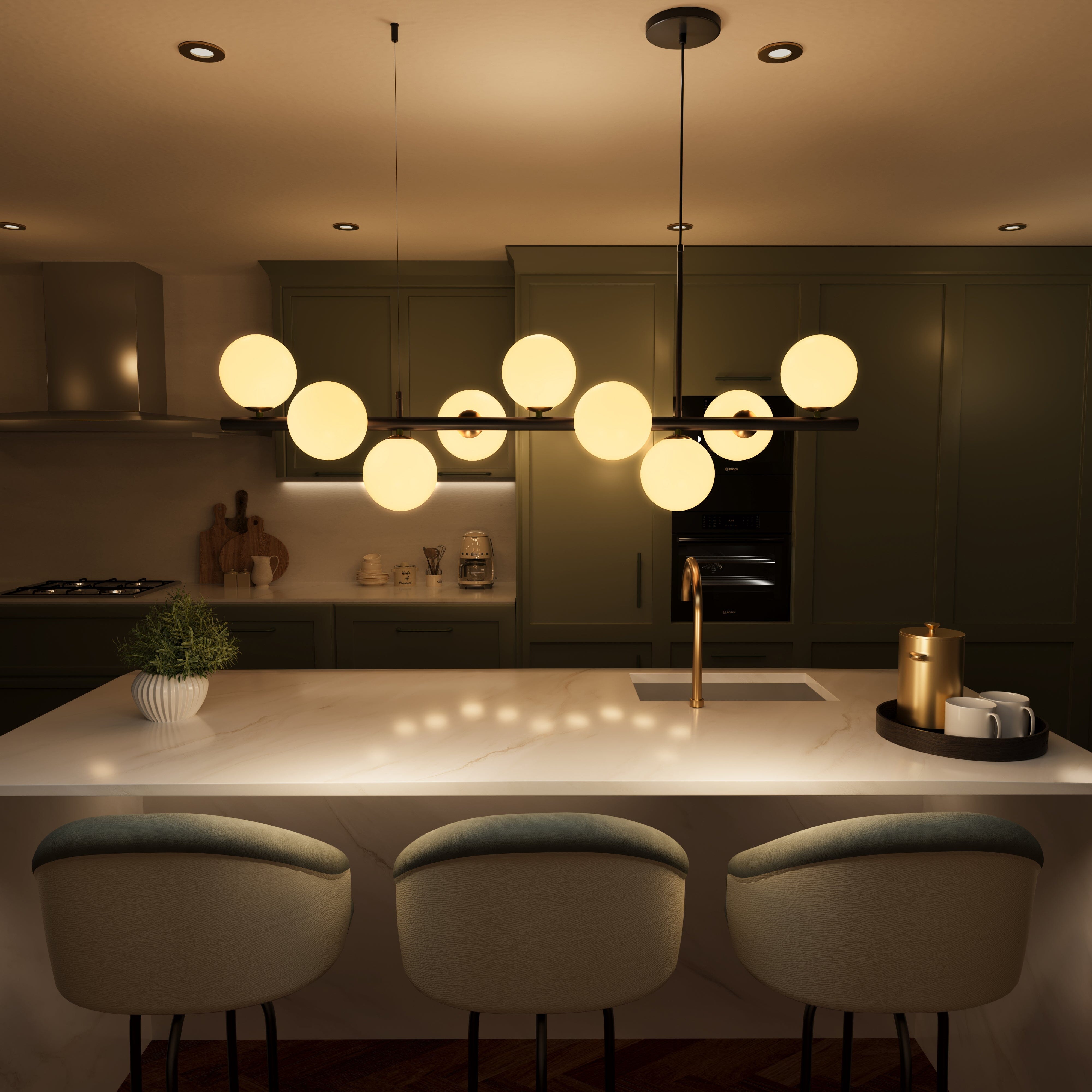 Lightsin Cumulus - Modern Metal Chandelier with LED White Shade Lightsin UK 