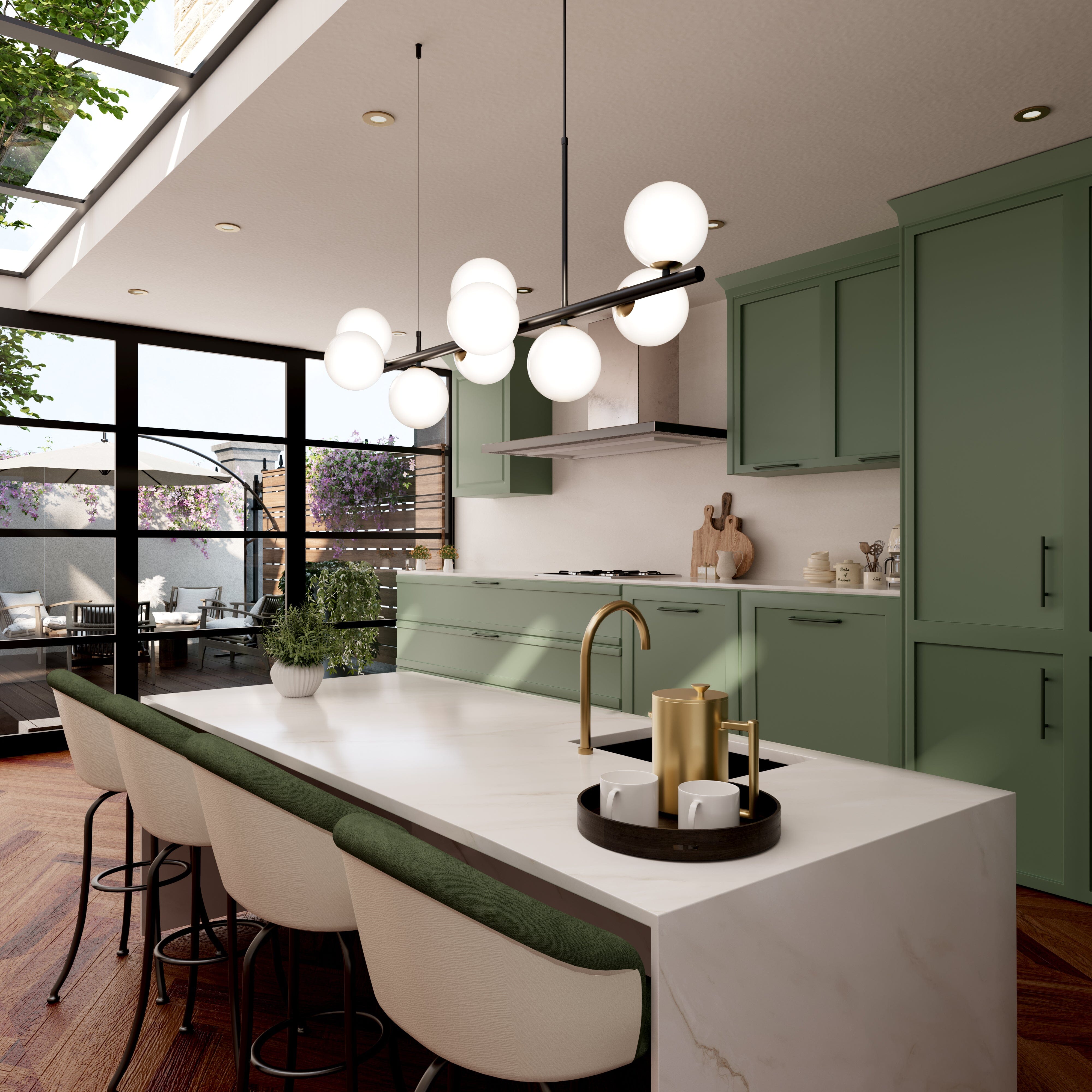 Lightsin Cumulus - Modern Metal Chandelier with LED White Shade Lightsin UK 